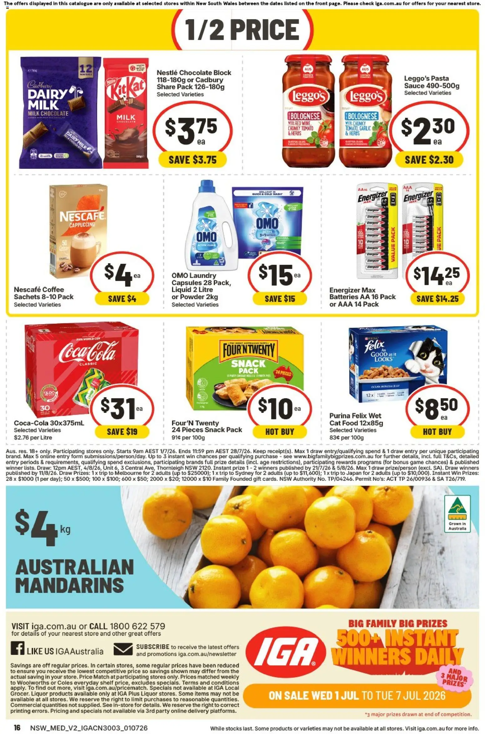IGA catalogue - valid from 01/07/2026 | Page: 16 | Products: Chocolate, Mandarins, Garlic, Game