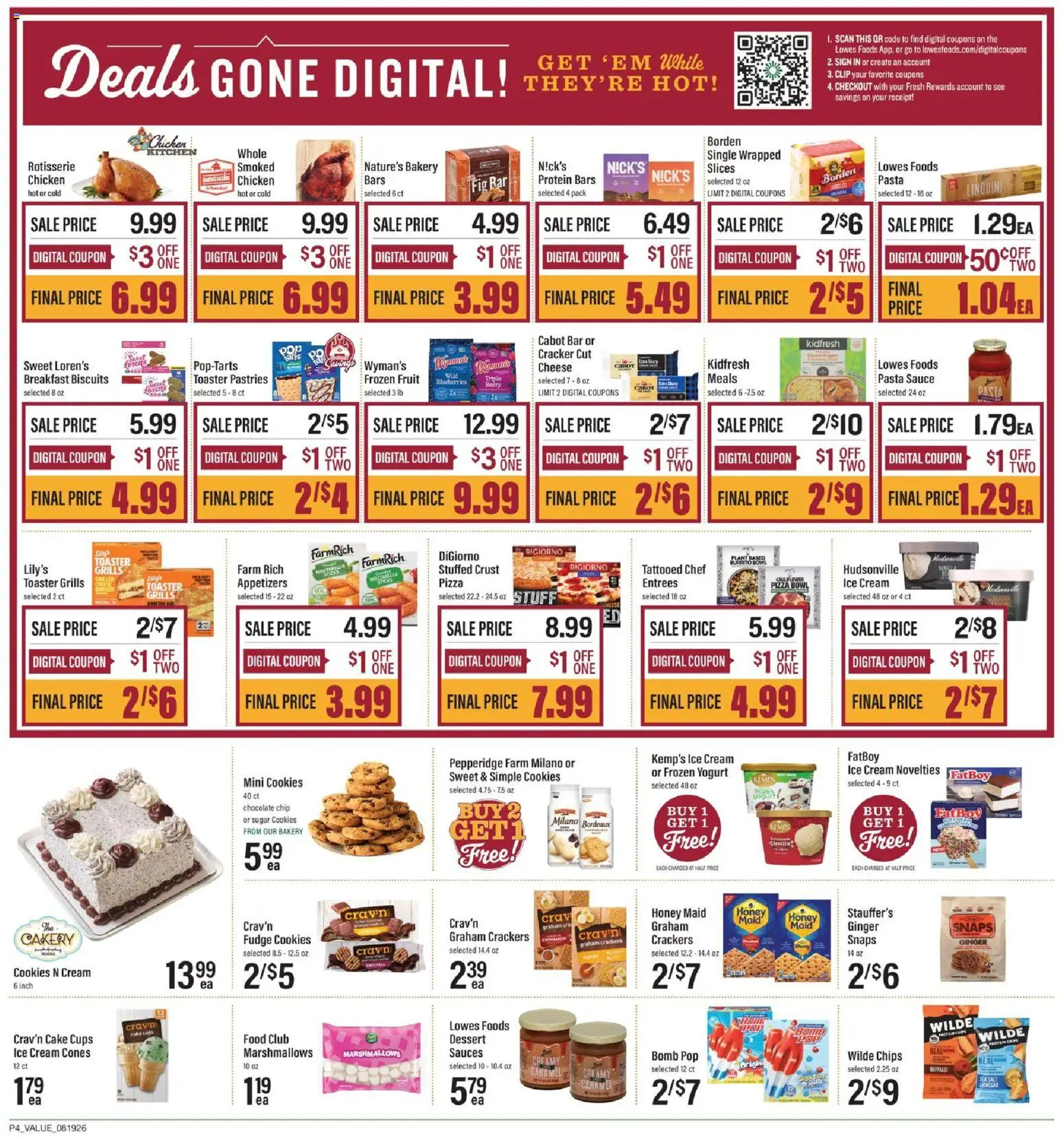 Lowes Foods Weekly Ad - valid from 08/19/2026 | Page: 7 | Products: Pasta, Sauce, Salt, Ice