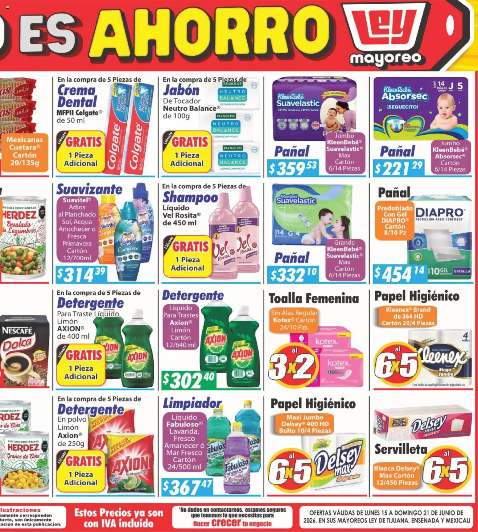 Nuevas ofertas de Casa Ley válidas en toda la República Mexicana desde el 15.06.2026. ¡Encuentra las mejores ofertas en Casa Ley folleto Frontera! | Página: 6 | Productos: Detergente, Suavizante, Limpiador, Papel higiénico