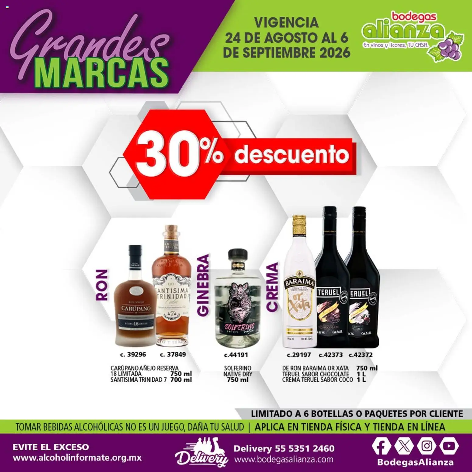 Nuevas ofertas de Bodegas Alianza válidas en toda la República Mexicana desde el 24/08/2026. ¡Encuentra las mejores ofertas en Bodegas Alianza catálogo Grandes Marcas! | Página: 4 | Productos: Coco, Crema, Ron, Bebidas