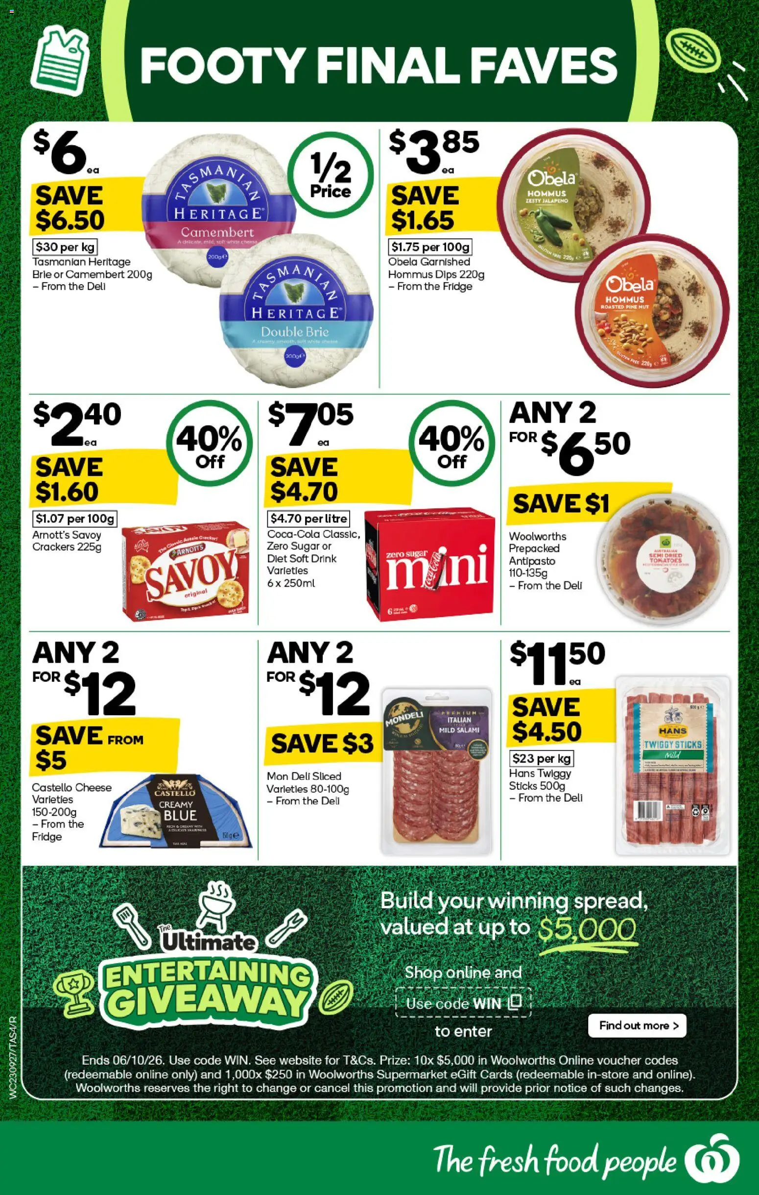 Woolworths catalogue - valid from 23/09/2026 | Page: 4 | Products: Salami, Fridge, White cheese, Dried tomatoes