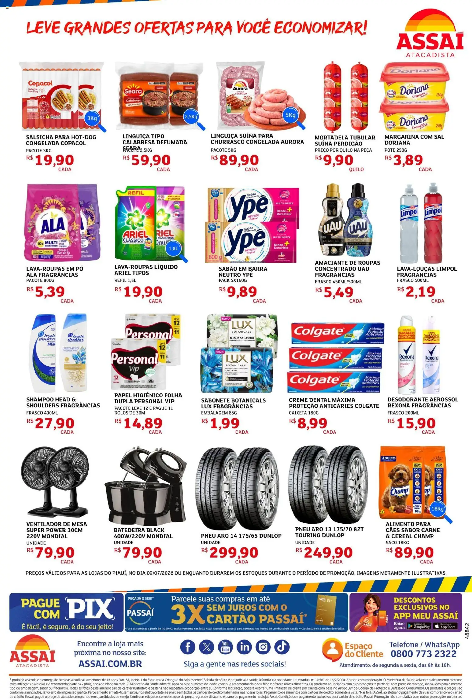Assaí Atacadista Folheto - válido de 09/07/2026 | Página: 2 | Produtos: Sabão em barra, Base, Roupas, Papel higiênico