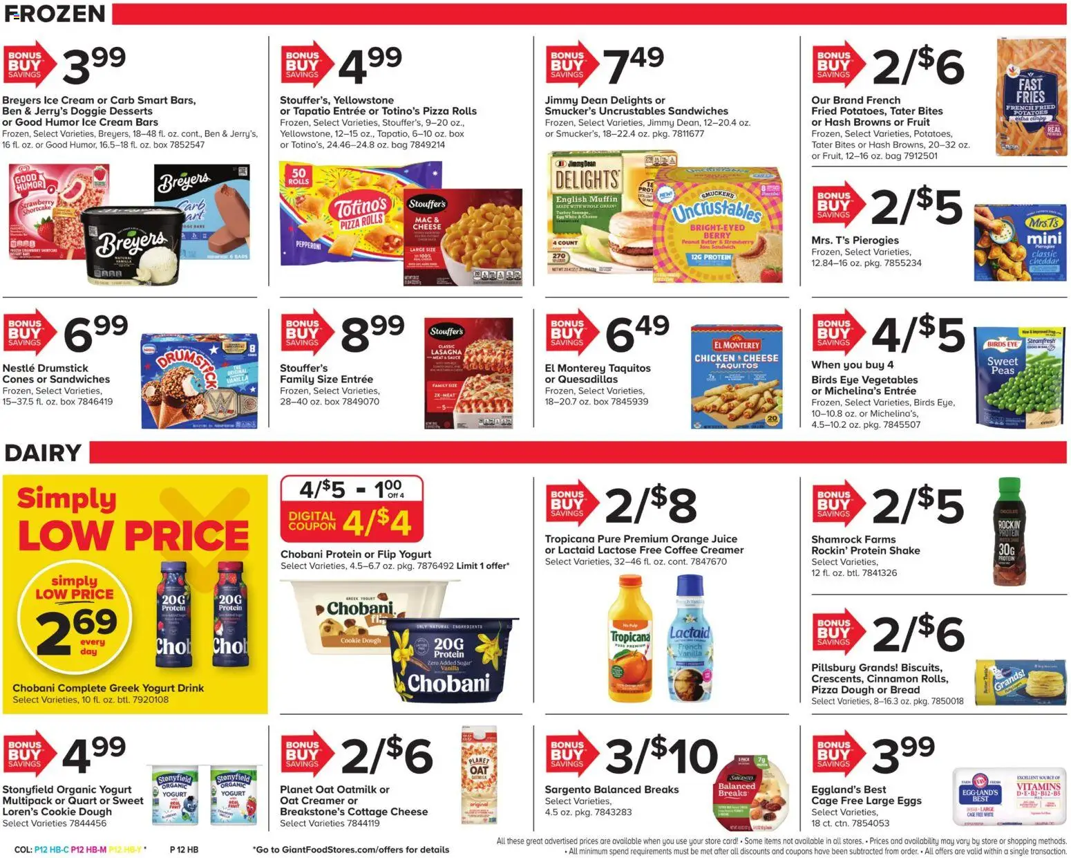Giant Weekly Ad - valid from 09/18/2026 | Page: 14 | Products: Butter, Cottage cheese, Ice cream, French fries
