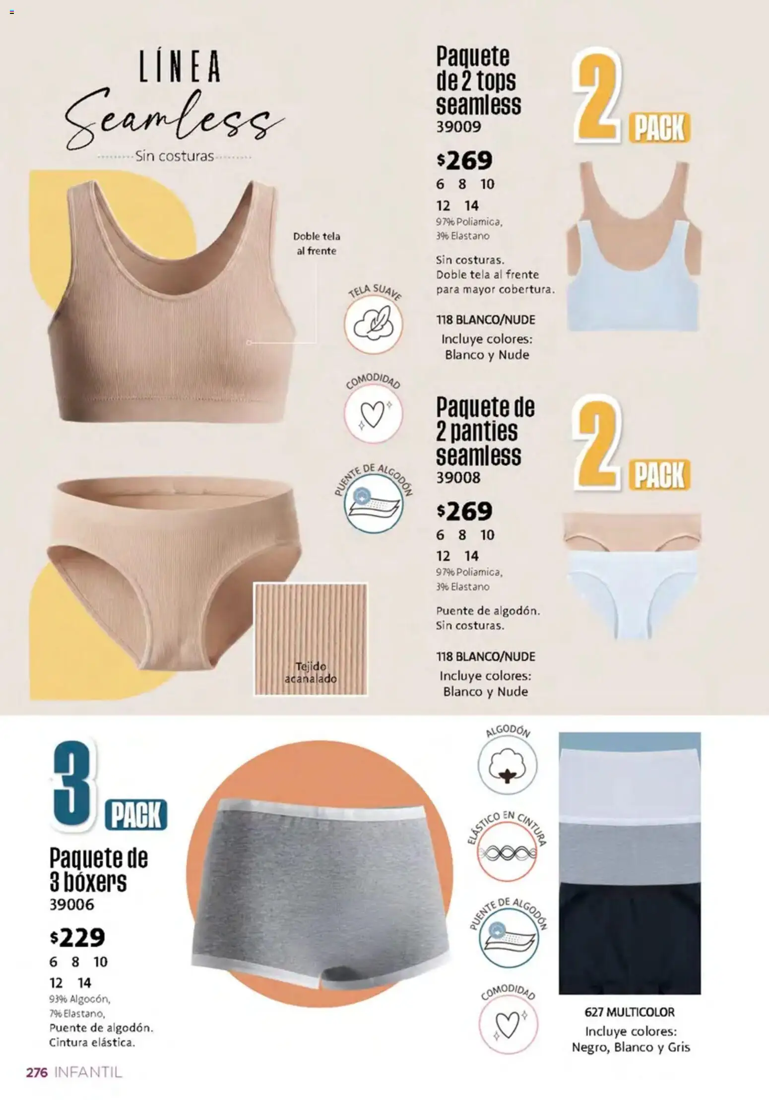 Nuevas ofertas de Ilusión válidas en toda la República Mexicana desde el 01/10/2026. ¡Encuentra las mejores ofertas en Ilusión catálogo Invierno! | Página: 278 | Productos: Boxers, Algodón