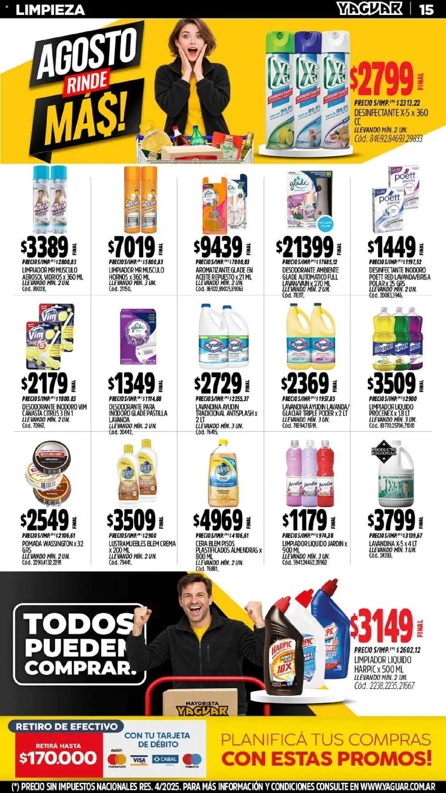 Yaguar - Oferta Semanal Córdoba │ válido desde el 24/08/2026 | Página: 15 | Productos: Pilas, Limpiador, Crema, Canasta