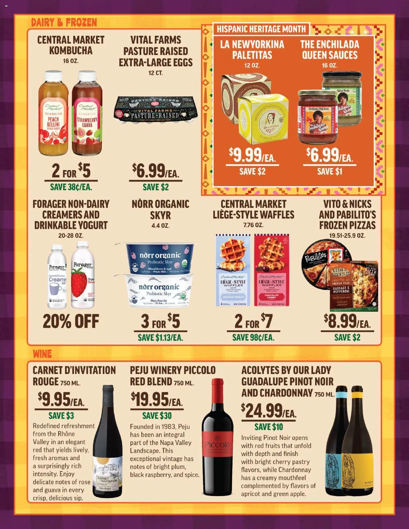 Central Market Weekly Ad - valid from 09/30/2026 | Page: 5 | Products: Waffles, Yogurt, Wine, Fruits