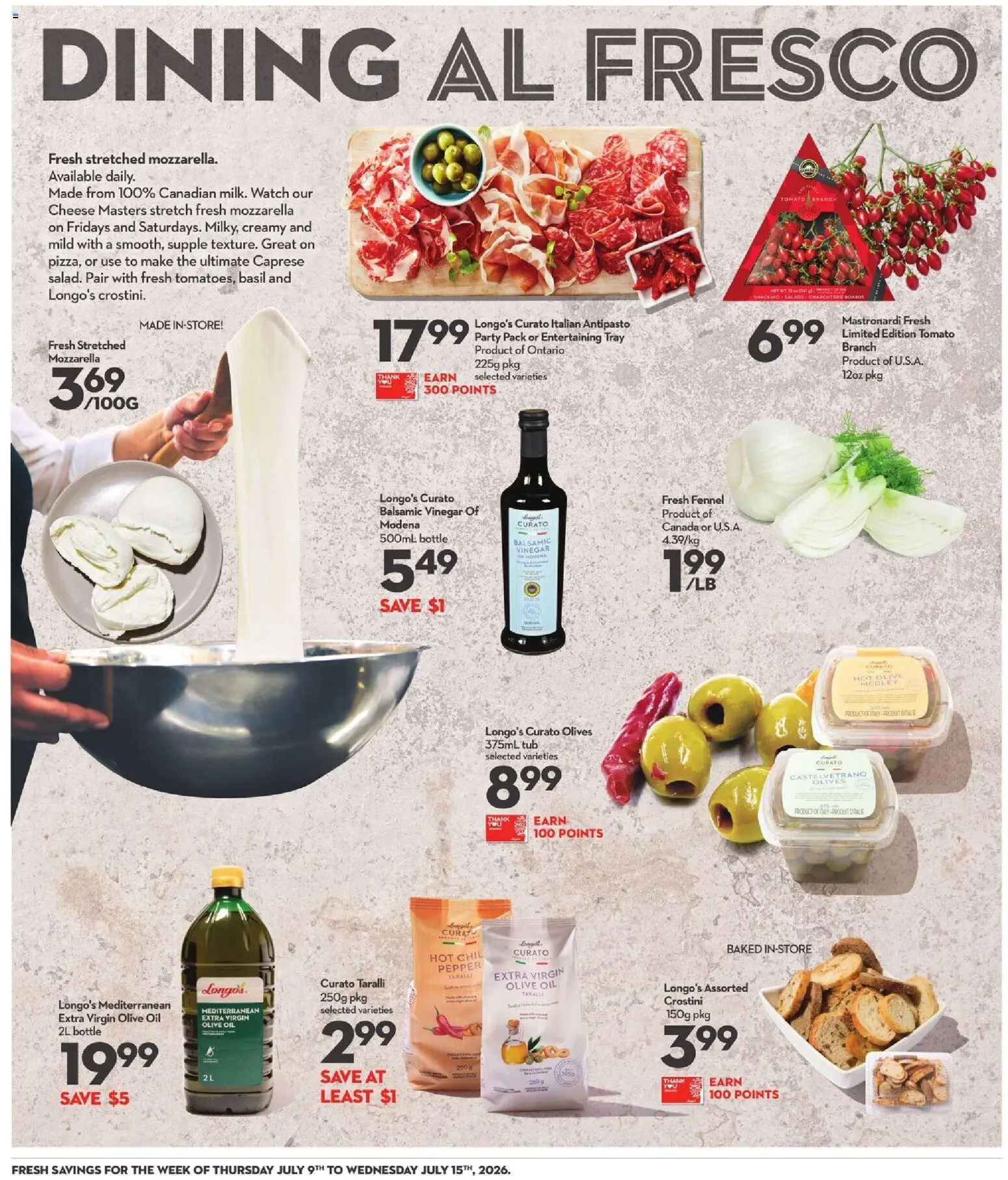 Longo's flyer valid from Jul 9, 2026 | Page: 13 | Products: Watch, Cheese, Oil