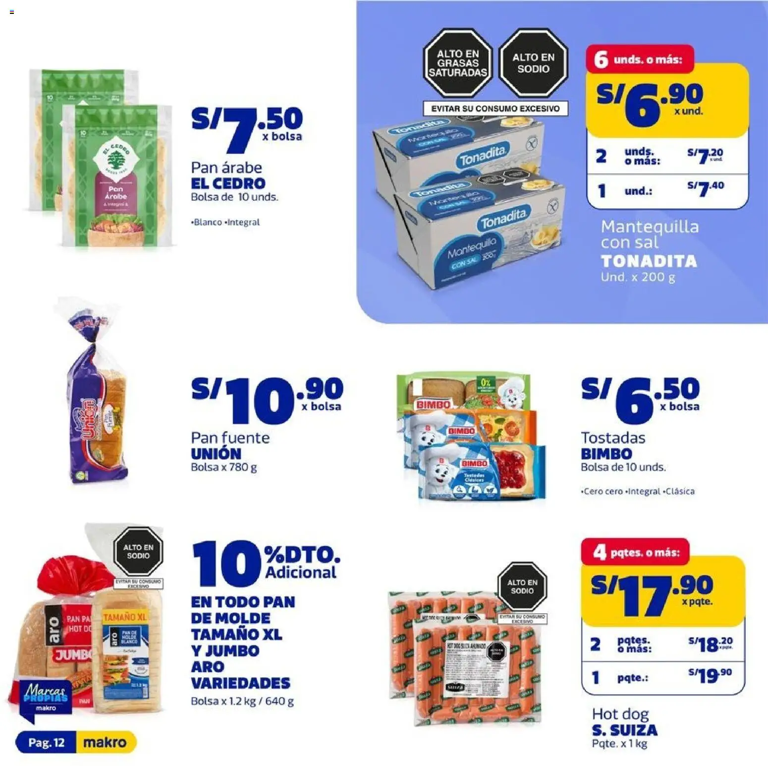 Catálogo Makro válido desde 24/09/2026 | Página: 12 | Productos: Sal, Mantequilla, Bolsa, Tostadas