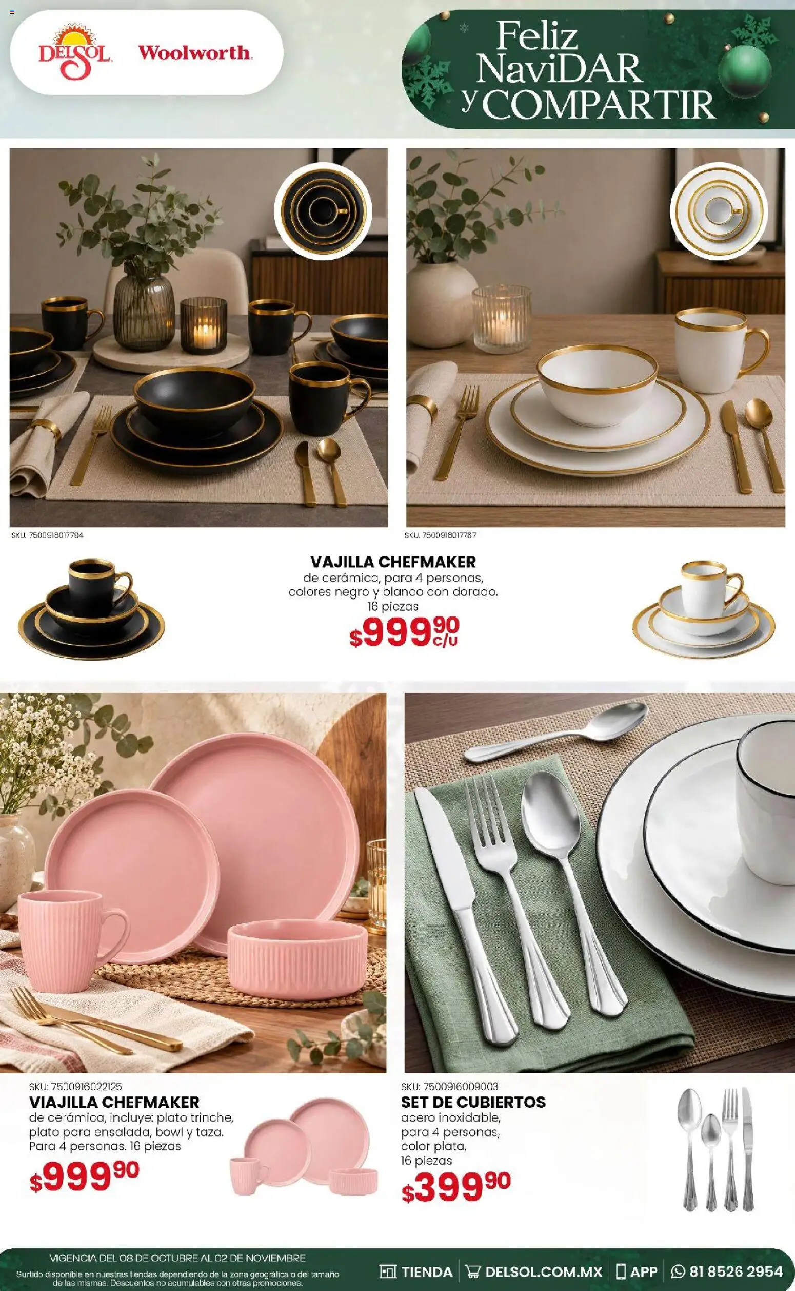 Nuevas ofertas de Del Sol y Woolworth válidas en toda la República Mexicana desde el 08/10/2026. ¡Encuentra las mejores ofertas en Del Sol y Woolworth - Feliz NaviDar y Compartir! | Página: 44