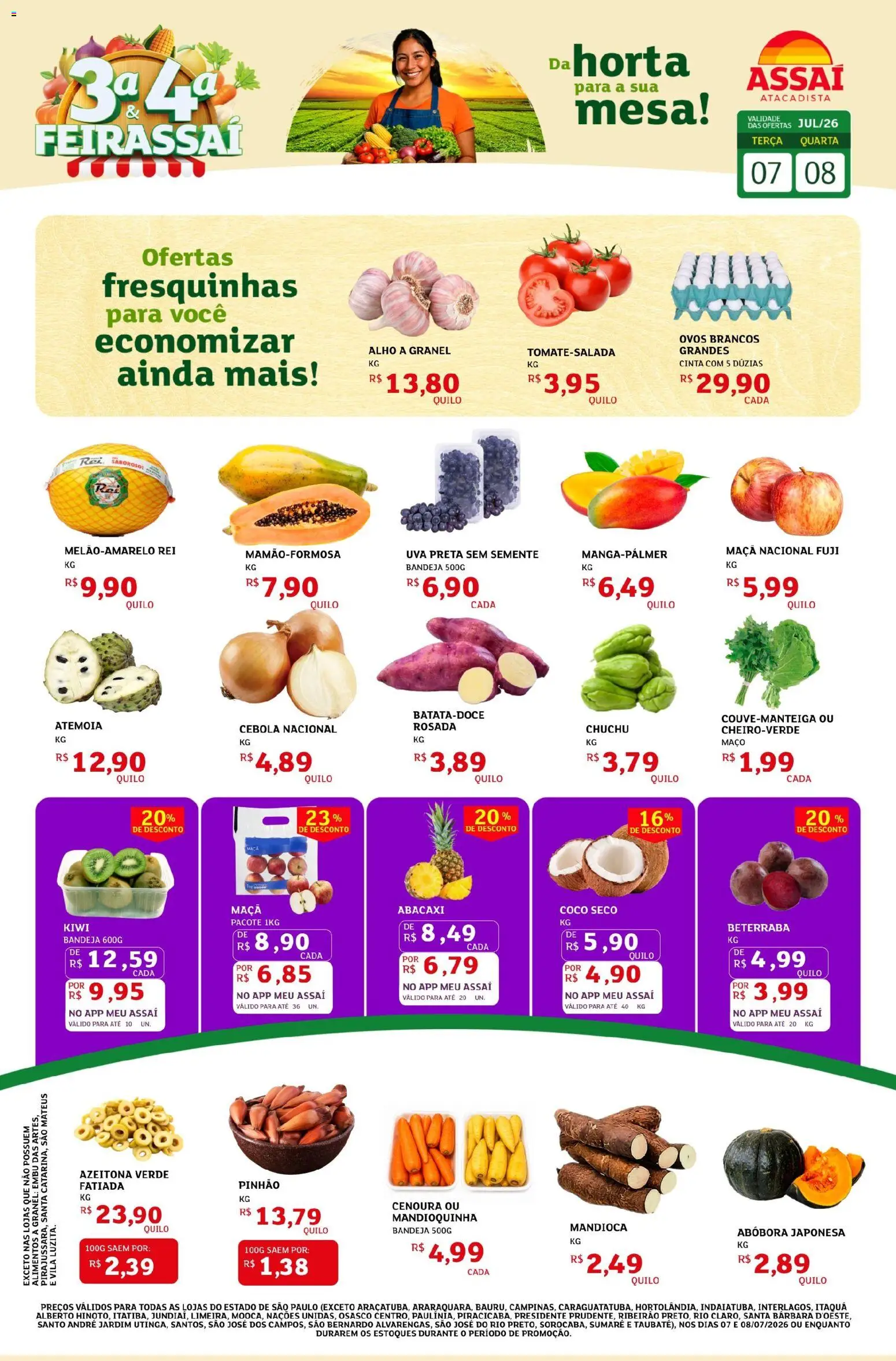 Assaí Atacadista Folheto - válido de 07/07/2026 | Página: 1 | Produtos: Coco, Alho, Beterraba, Bandeja