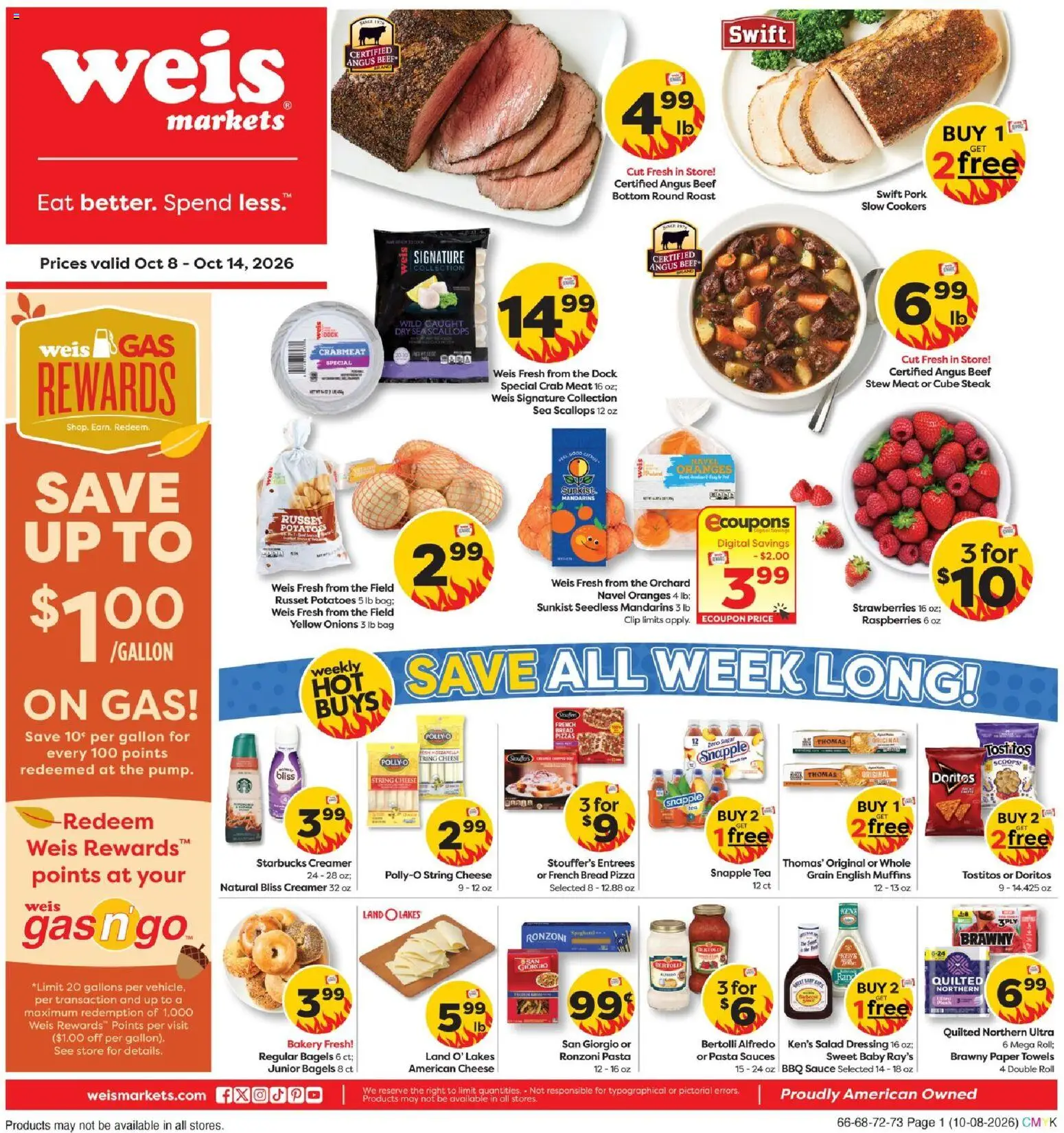 Weis Weekly Ad - valid from 10/08/2026 | Page: 1
