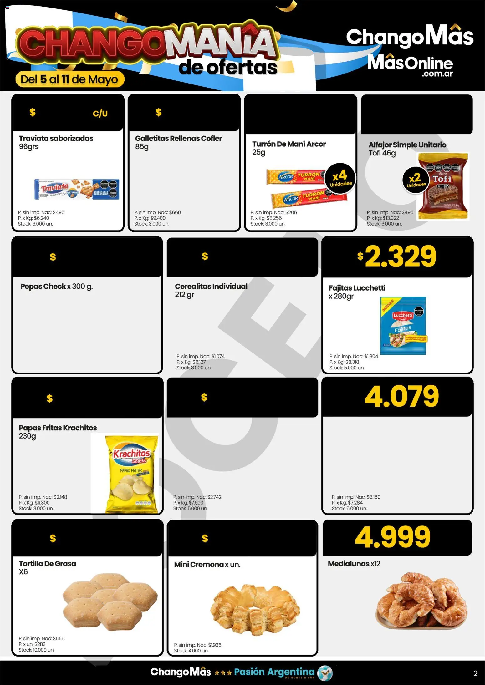 Punto Mayorista catálogo │ válido desde el 05.05.2026 | Página: 2 | Productos: Galletitas, Individual, Alfajor, Papas fritas