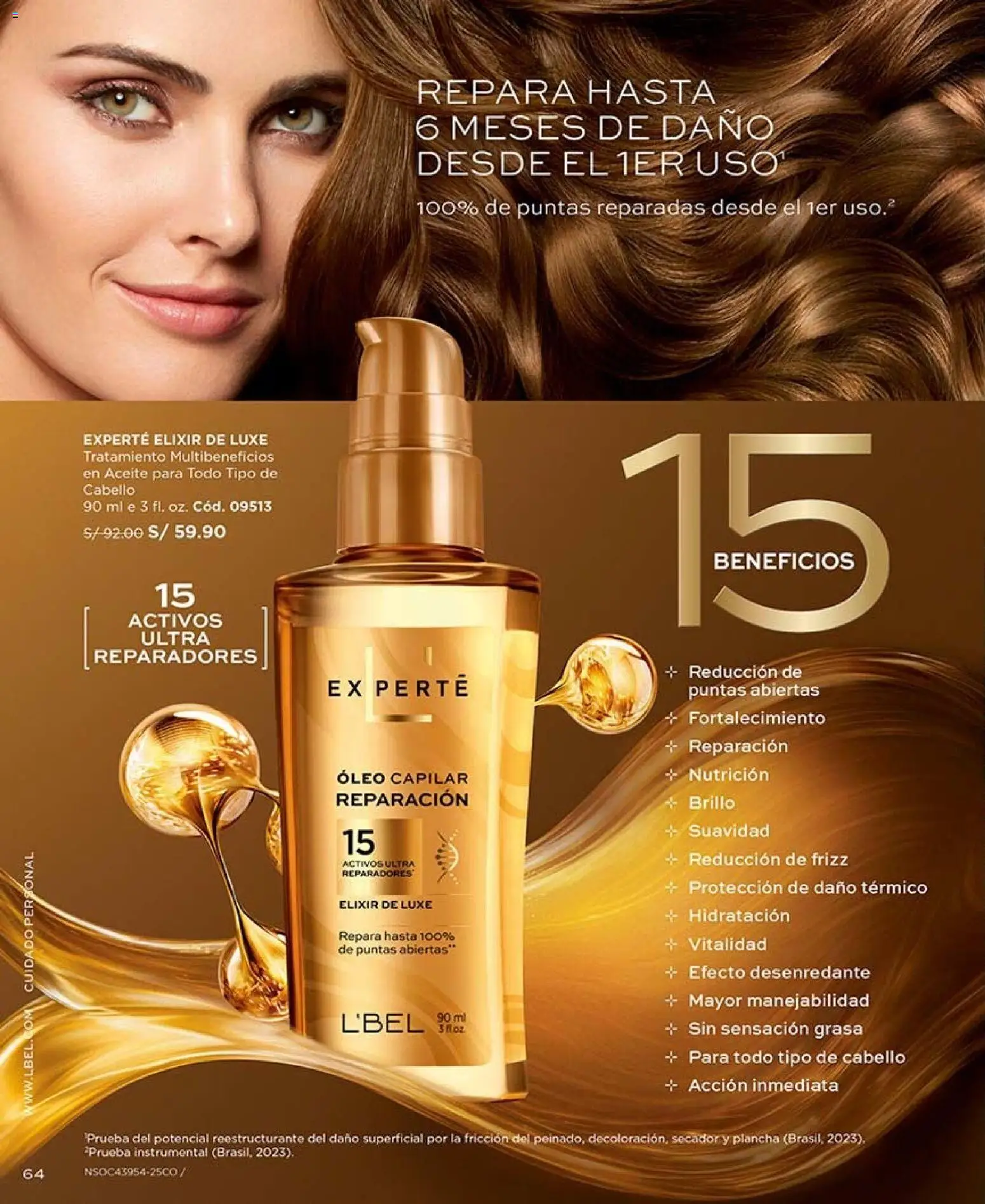 Catálogo L'Bel válido desde 02/08/2026 | Página: 64 | Productos: Plancha, Aceite