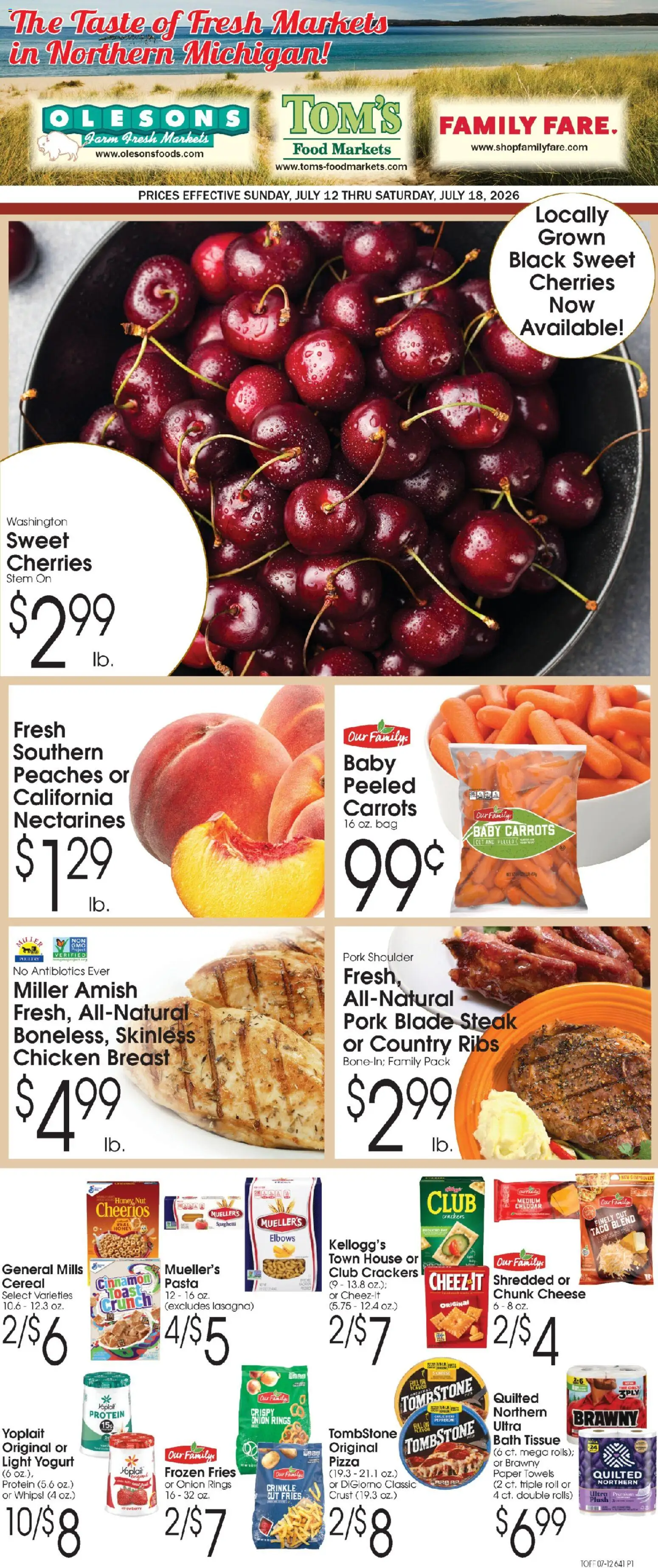 Family Fare Ad - valid from 07/12/2026 | Page: 1 | Products: Cheese, Pizza, Pork, Onion