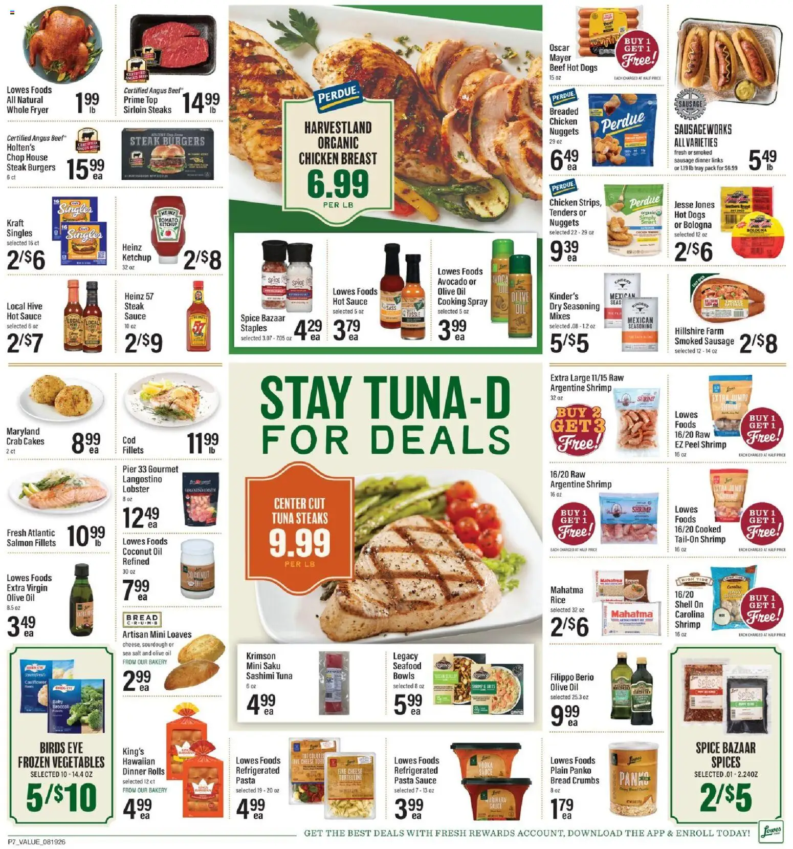 Lowes Foods Weekly Ad - valid from 08/19/2026 | Page: 13 | Products: Bakery, Coconut Oil, Olive oil, Hot Dogs