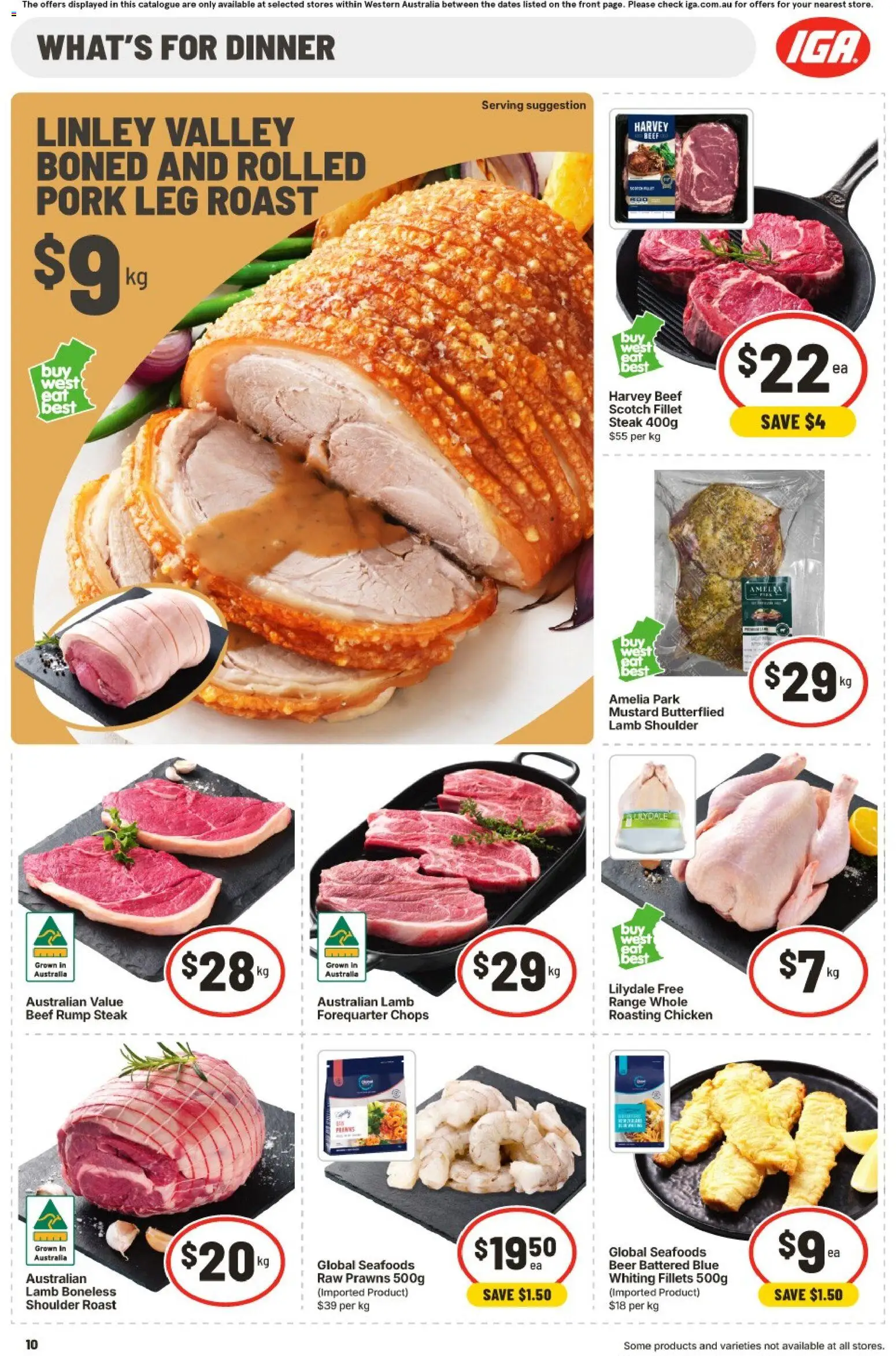 IGA catalogue - valid from 30/09/2026 | Page: 10 | Products: Pork, Prawns, Roast, Fillet