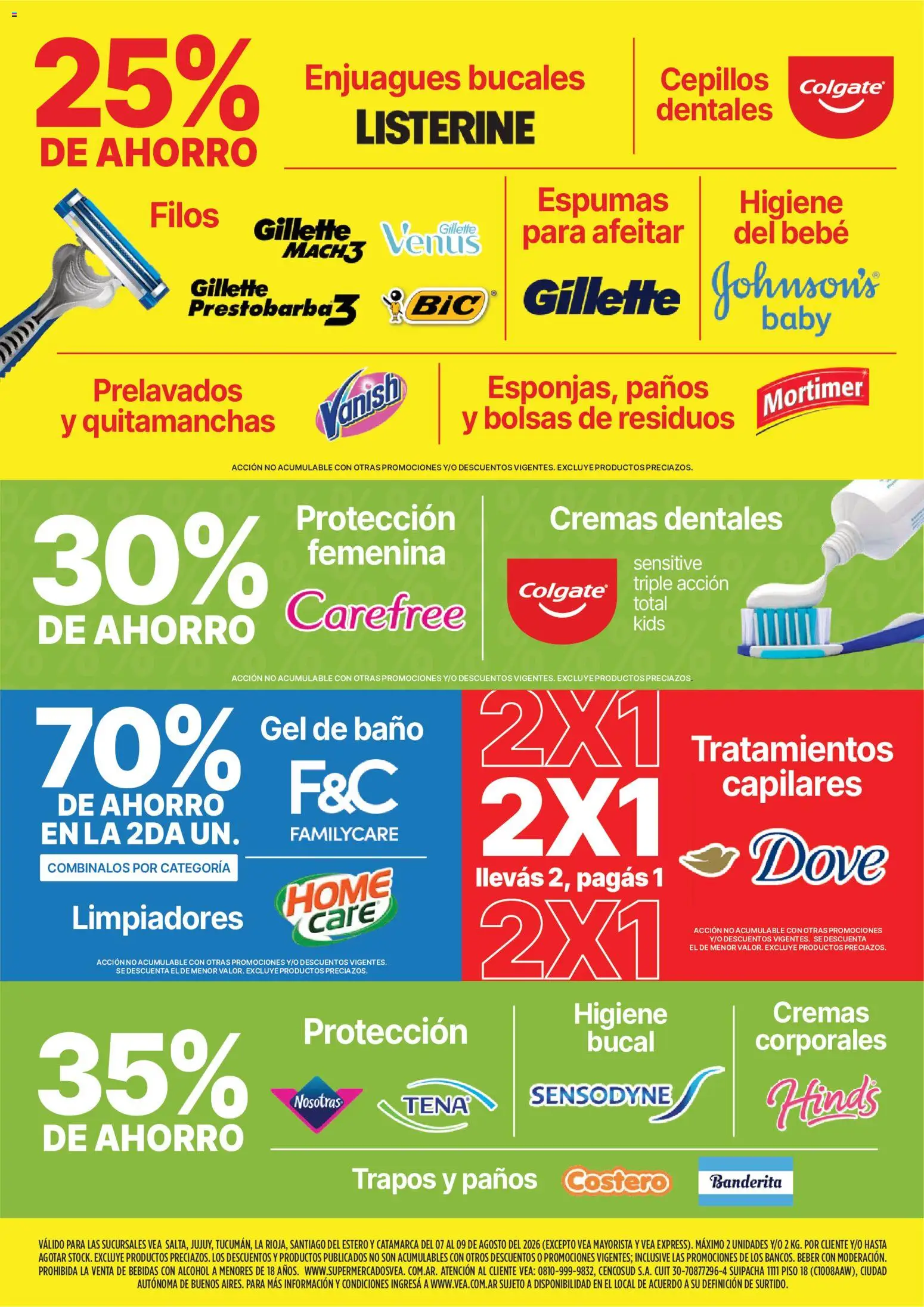 Vea - Fin de semana de ahorro │ válido desde el 07/08/2026 | Página: 5 | Productos: Listerine, Bebidas, Quitamanchas, Higiene bucal