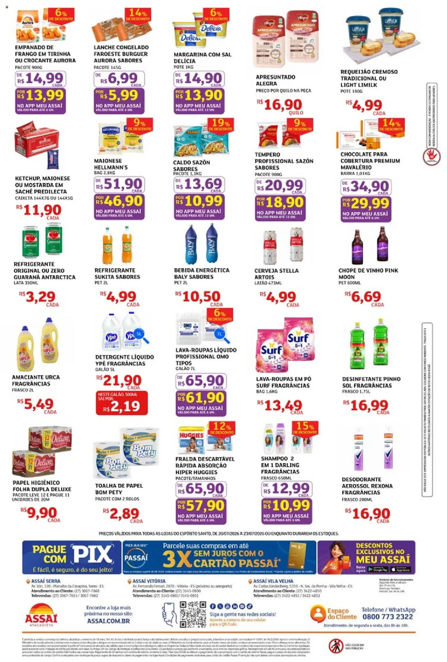 Assaí Atacadista Folheto - válido de 20/07/2026 | Página: 2 | Produtos: Cerveja, Telefone, Frango, Requeijão