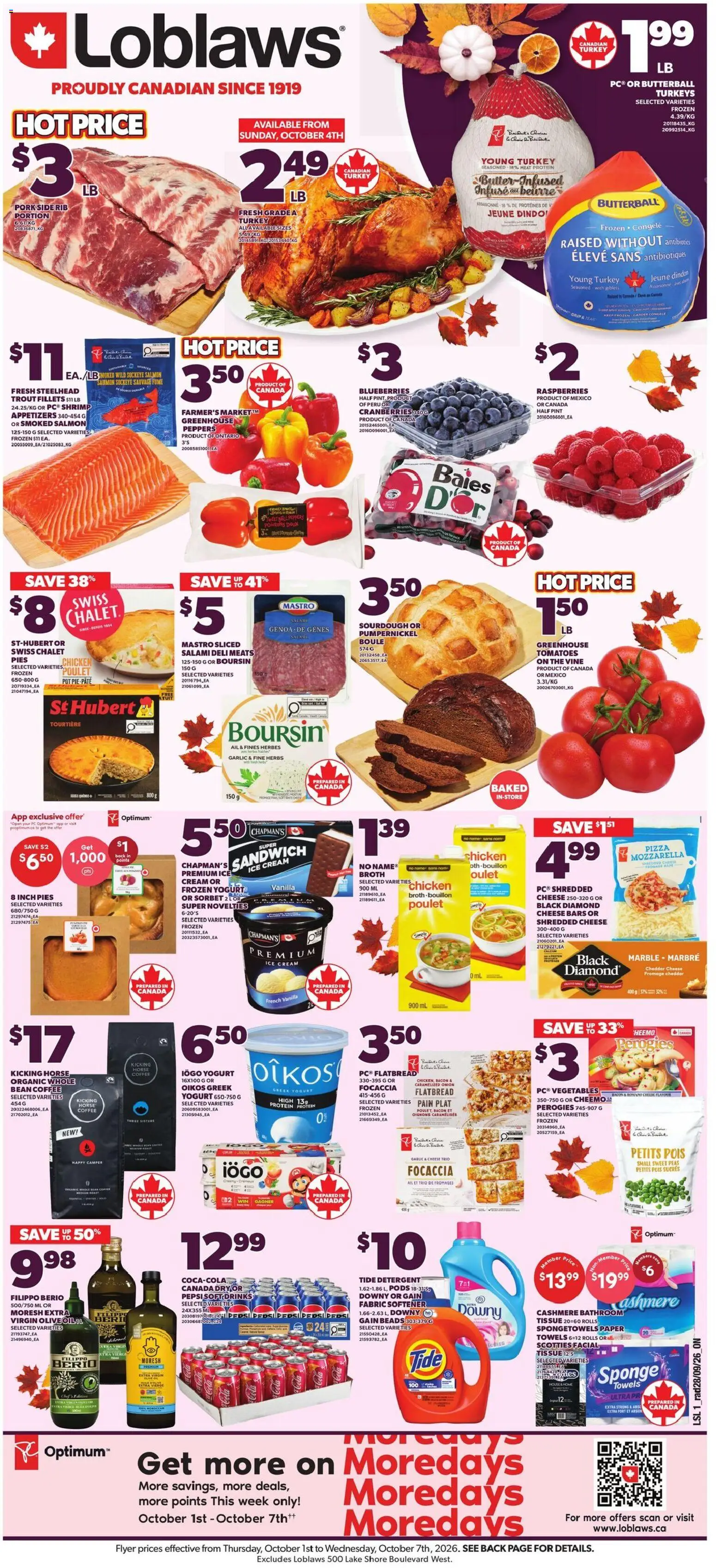 Loblaws flyer valid from Oct 1, 2026 | Page: 1 | Products: PC, Pâté, Herbs, Salami
