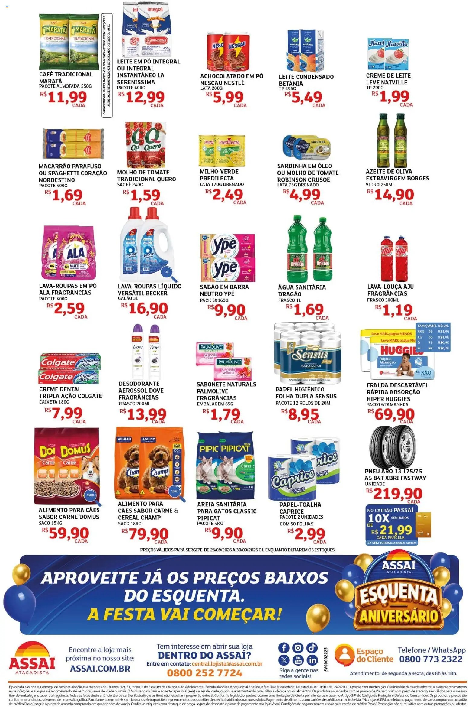 Assaí Atacadista Folheto - válido de 28/09/2026 | Página: 2 | Produtos: Nescau, Dove, Azeite de oliva, Leite em pó