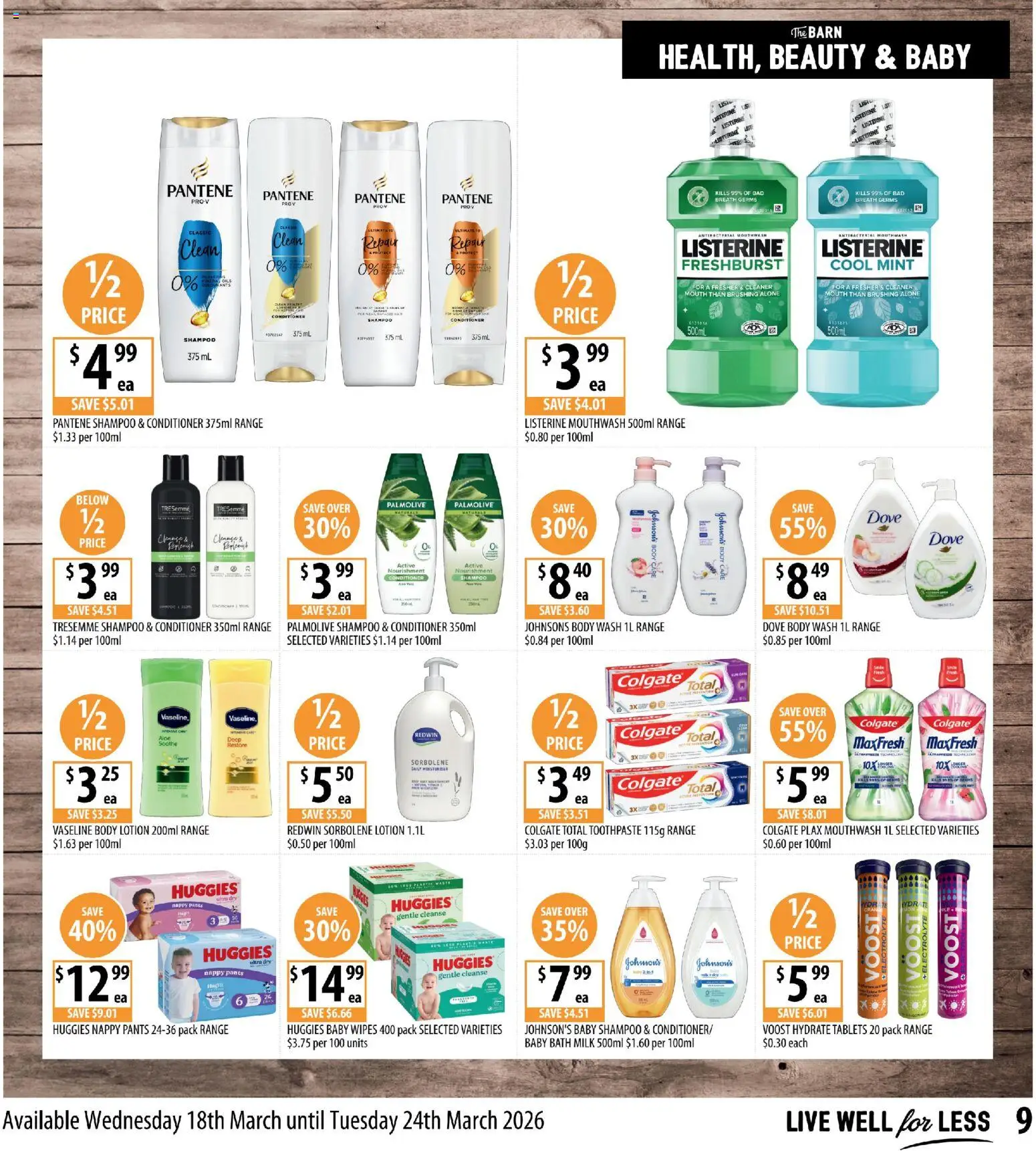 Supabarn catalogue - valid from 18.03.2026 | Page: 9 | Products: Cleaner, Shampoo, Lotion, Tablets