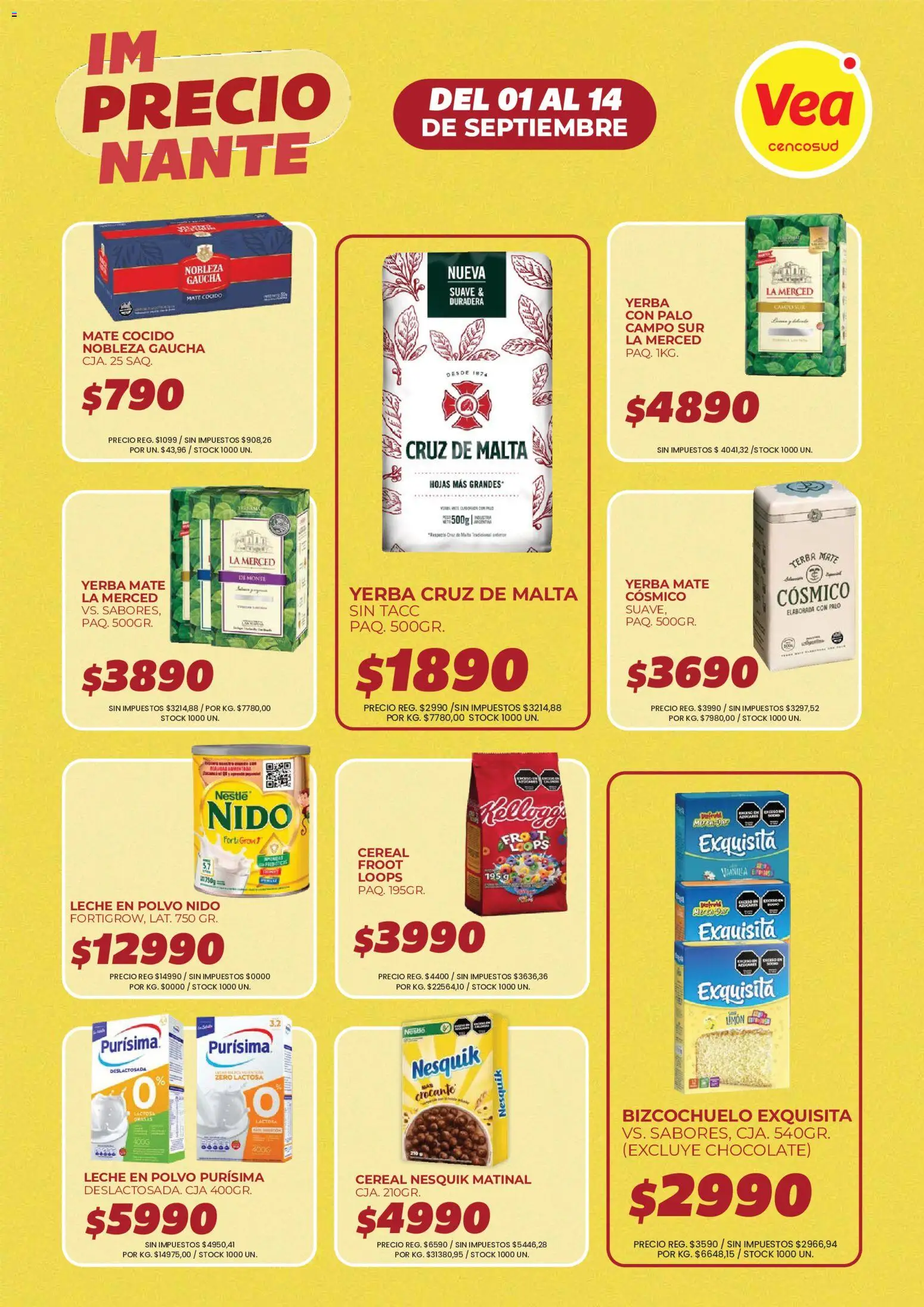 Vea - Folleto imPRECIOnante | Córdoba │ válido desde el 01/09/2026 | Página: 4 | Productos: Mate, Yerba, Limón, Leche