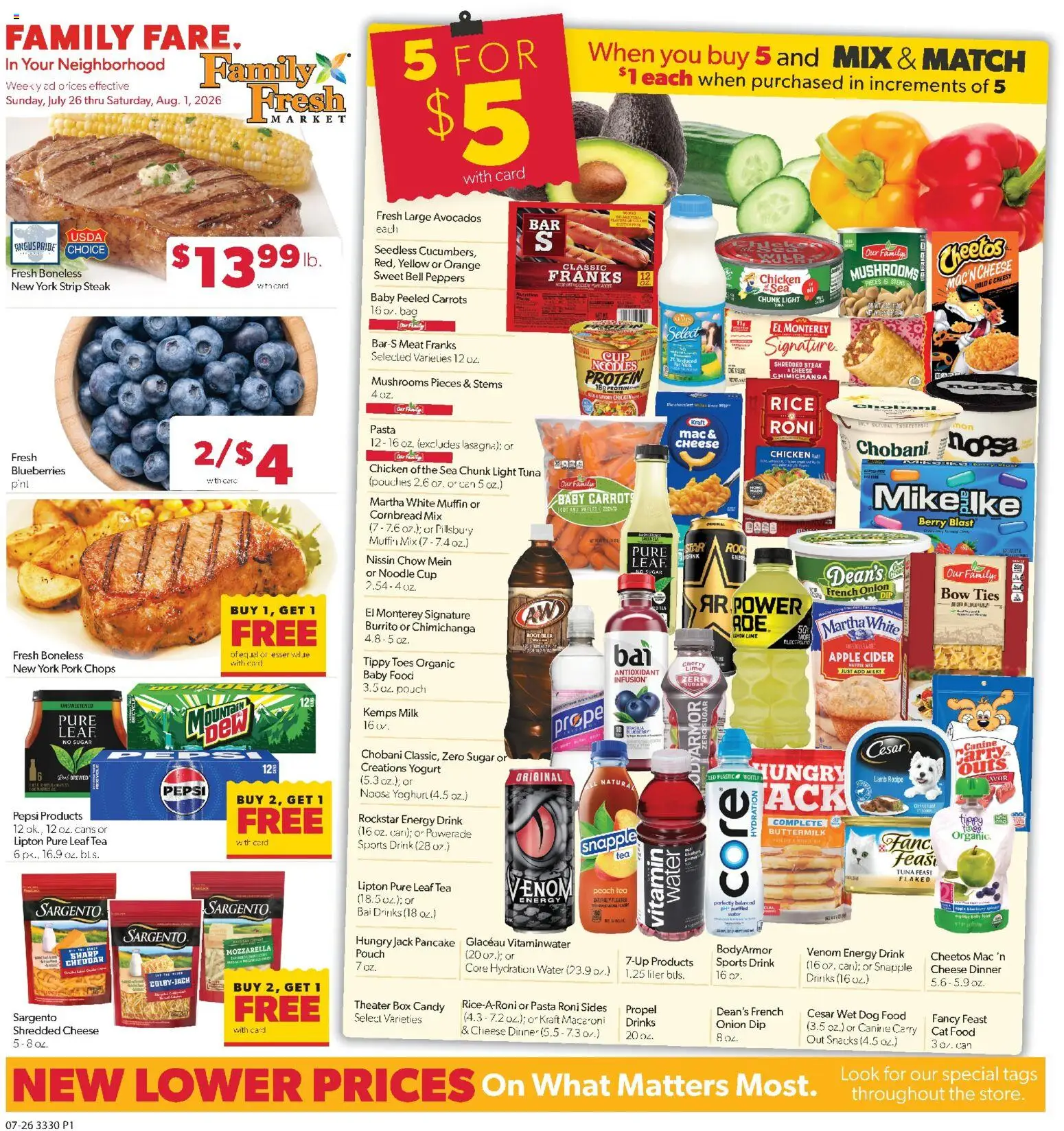 Family Fare Weekly Ad - MN - valid from 07/26/2026 | Page: 1 | Products: Box, Pork, Baby food, Bag