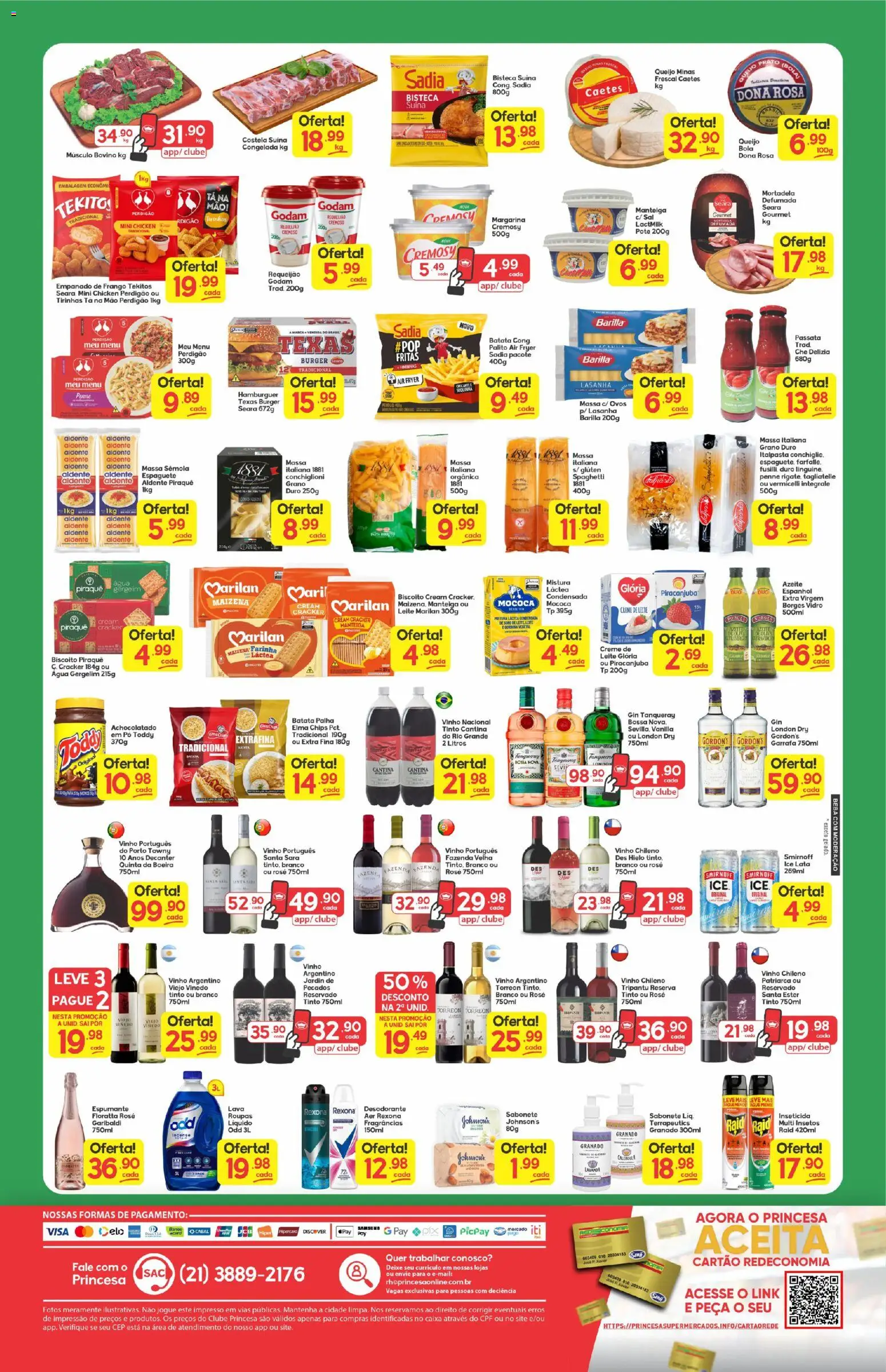Princesa Folheto - válido de 14/09/2026 | Página: 2 | Produtos: Espaguete, Achocolatado, Leite, Vinho