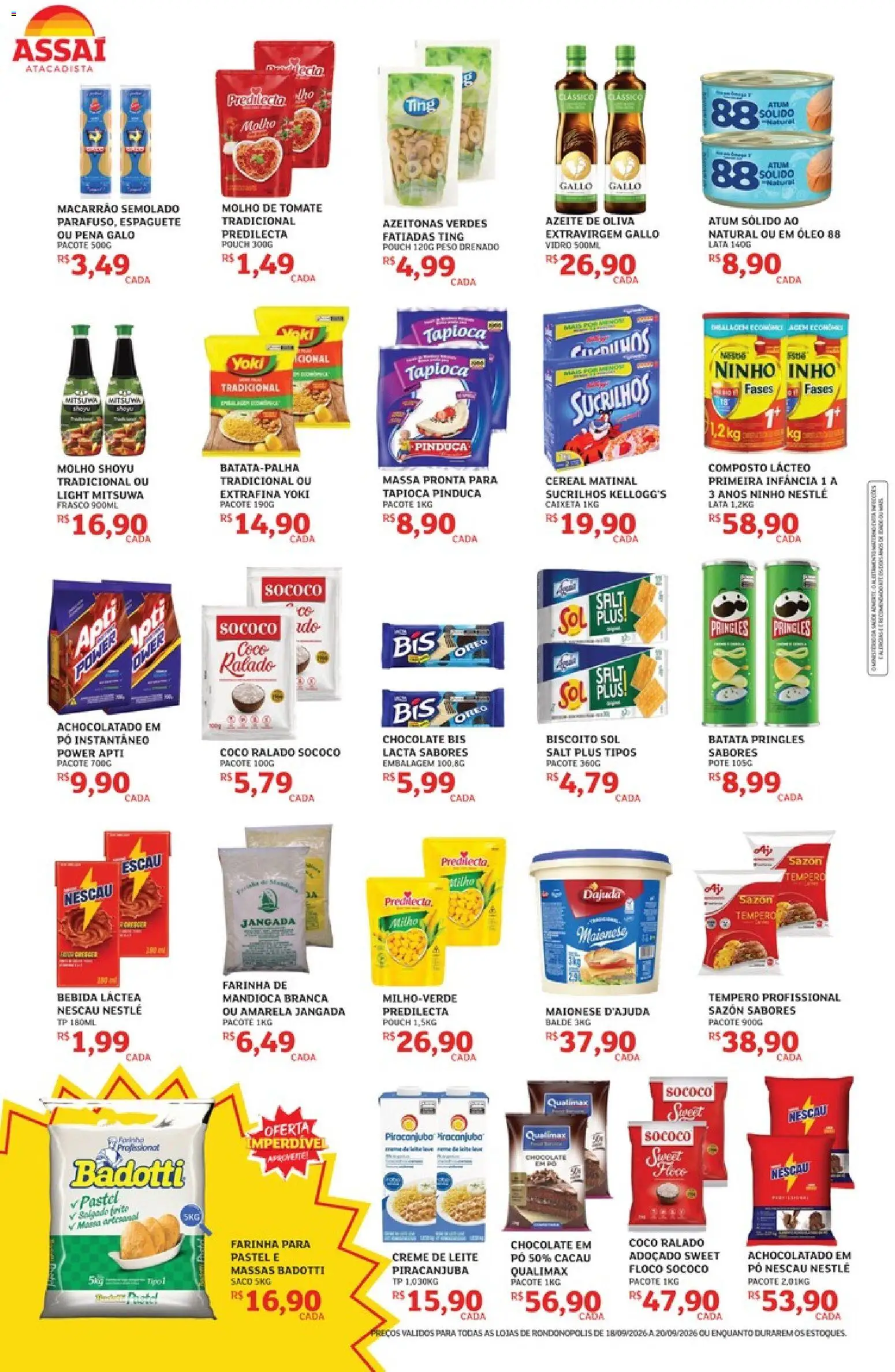Assaí Atacadista Folheto - válido de 18/09/2026 | Página: 2 | Produtos: Azeitonas, Tomate, Molho de tomate, Bebida