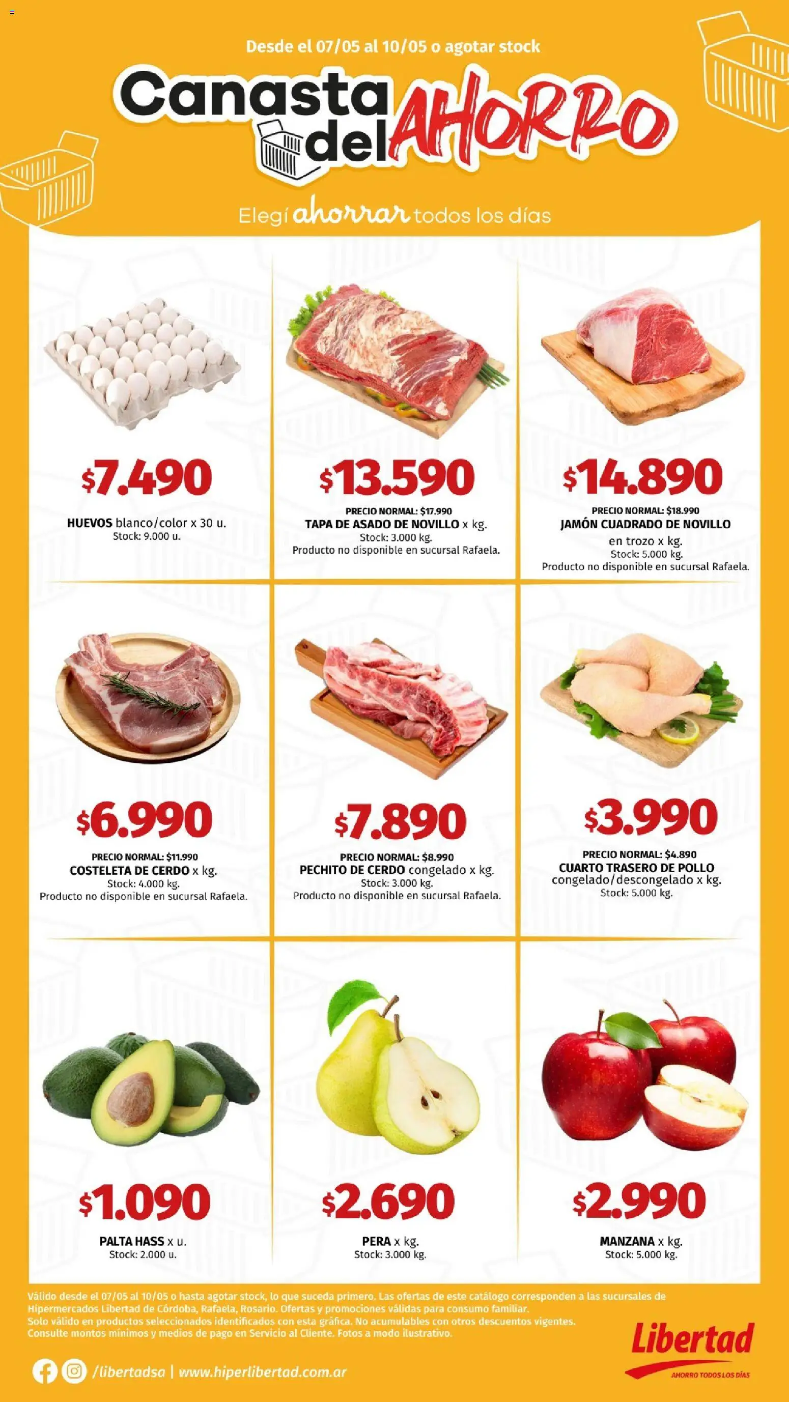 Hipermercado Libertad catálogo │ válido desde el 07.05.2026 | Página: 2 | Productos: Palta, Huevos, Jamón, Cerdo