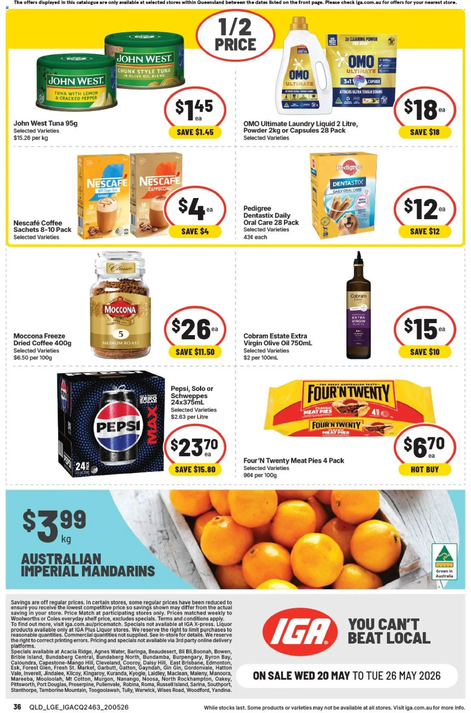 IGA catalogue - valid from 20.05.2026 | Page: 2 | Products: Oil, Pepper, Tuna, Pies