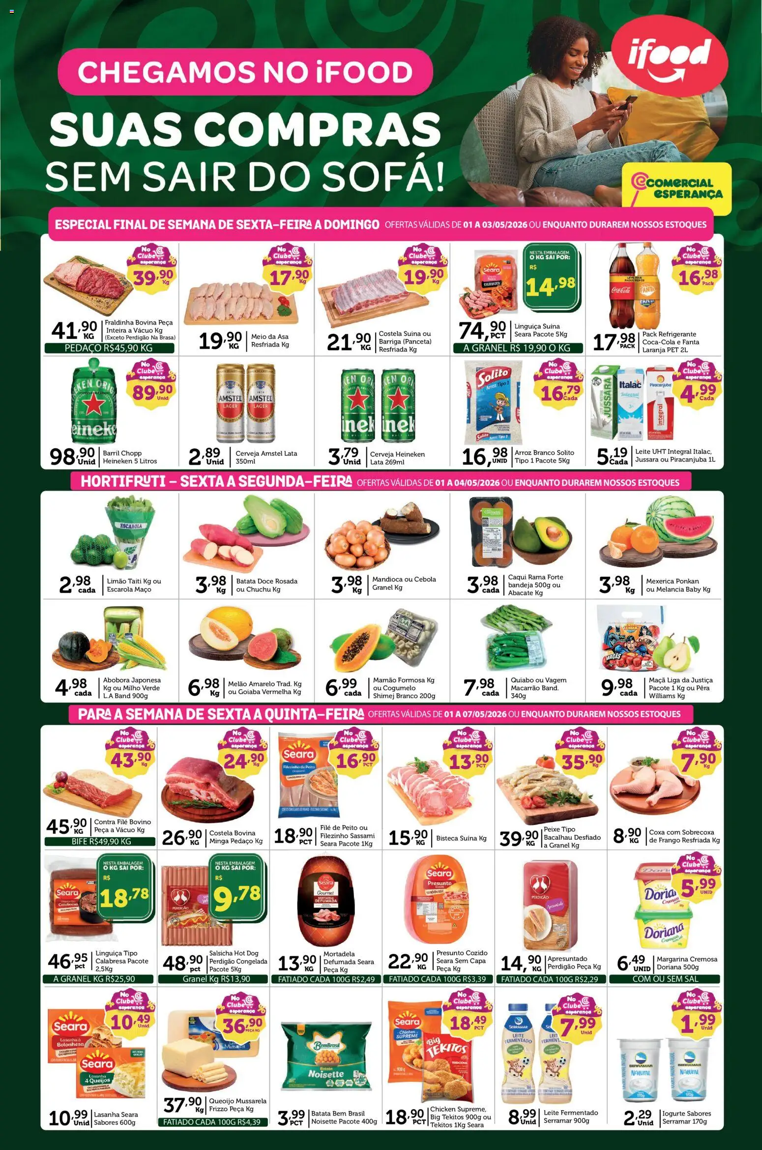 Comercial Esperança Folheto - válido de 01.05.2026 | Página: 1 | Produtos: Melão, Abóbora, Doriana, Peixe