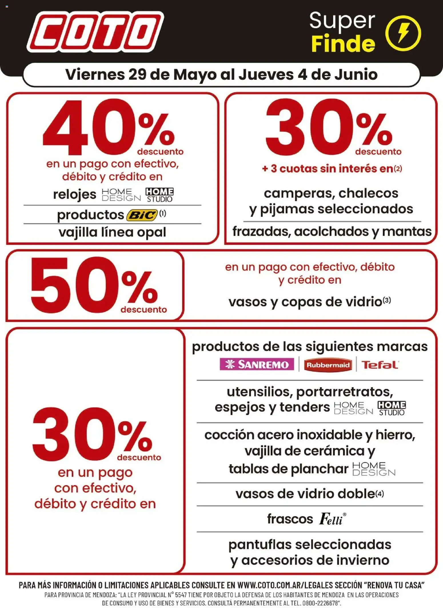 Coto - Renova Clases │ válido desde el 29.05.2026 | Página: 1 | Productos: Planchar, Vasos