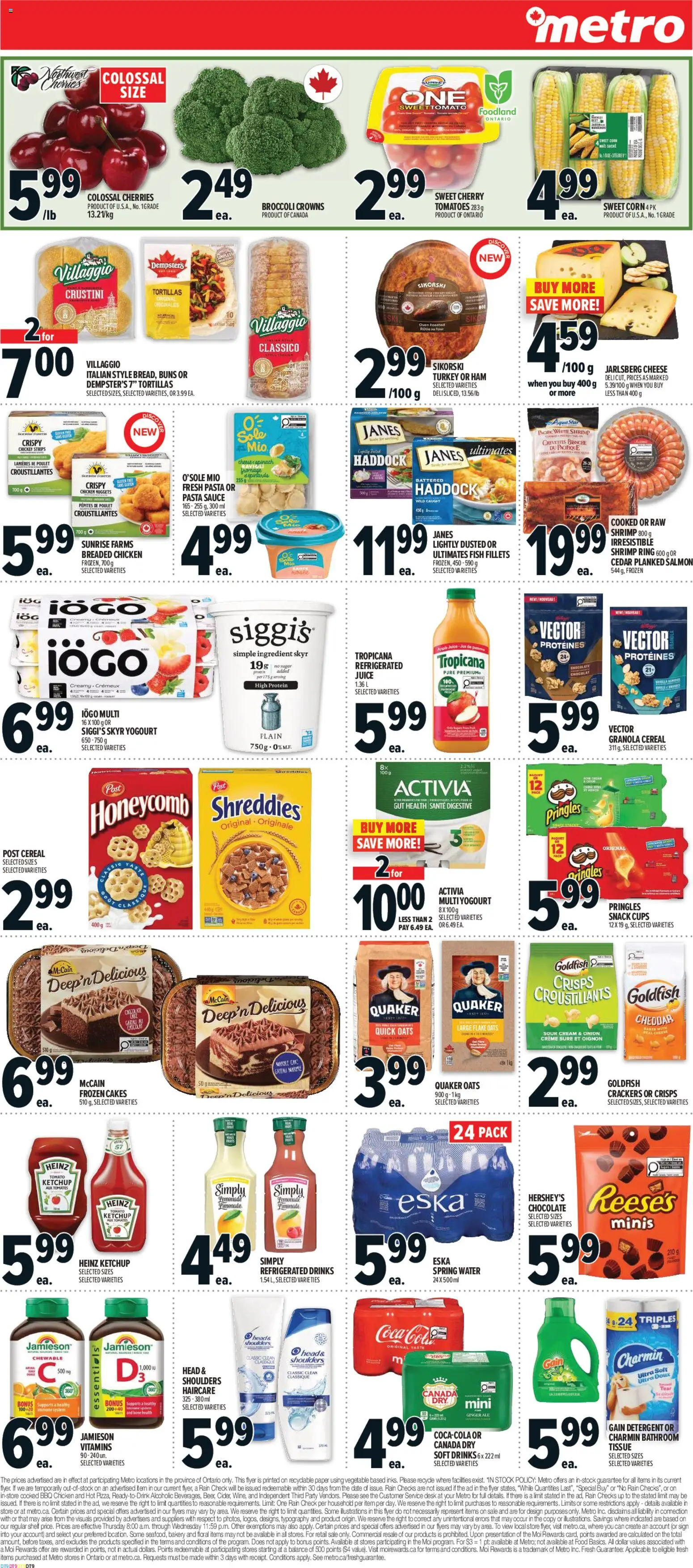 Metro flyer valid from Jul 9, 2026 | Page: 12 | Products: Fish, Sour cream, Turkey, Ham