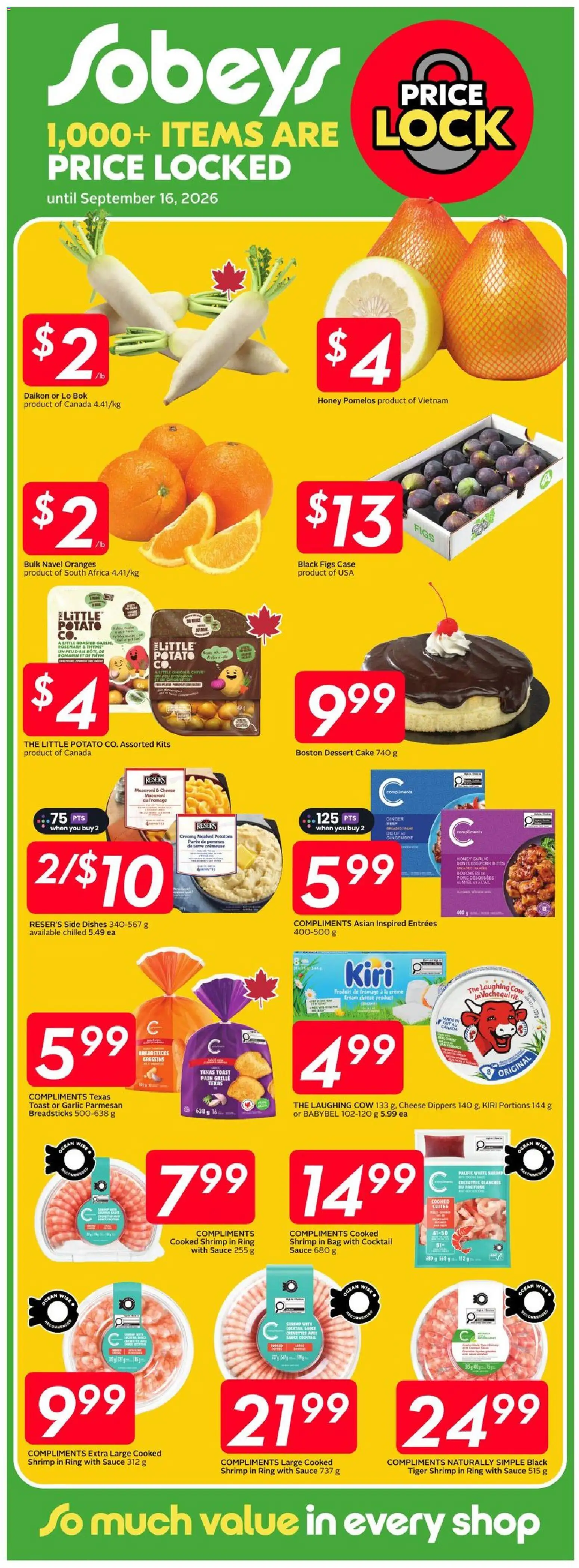 Sobeys flyer valid from Aug 13, 2026 | Page: 15 | Products: Beef, Honey, Pork, Oranges