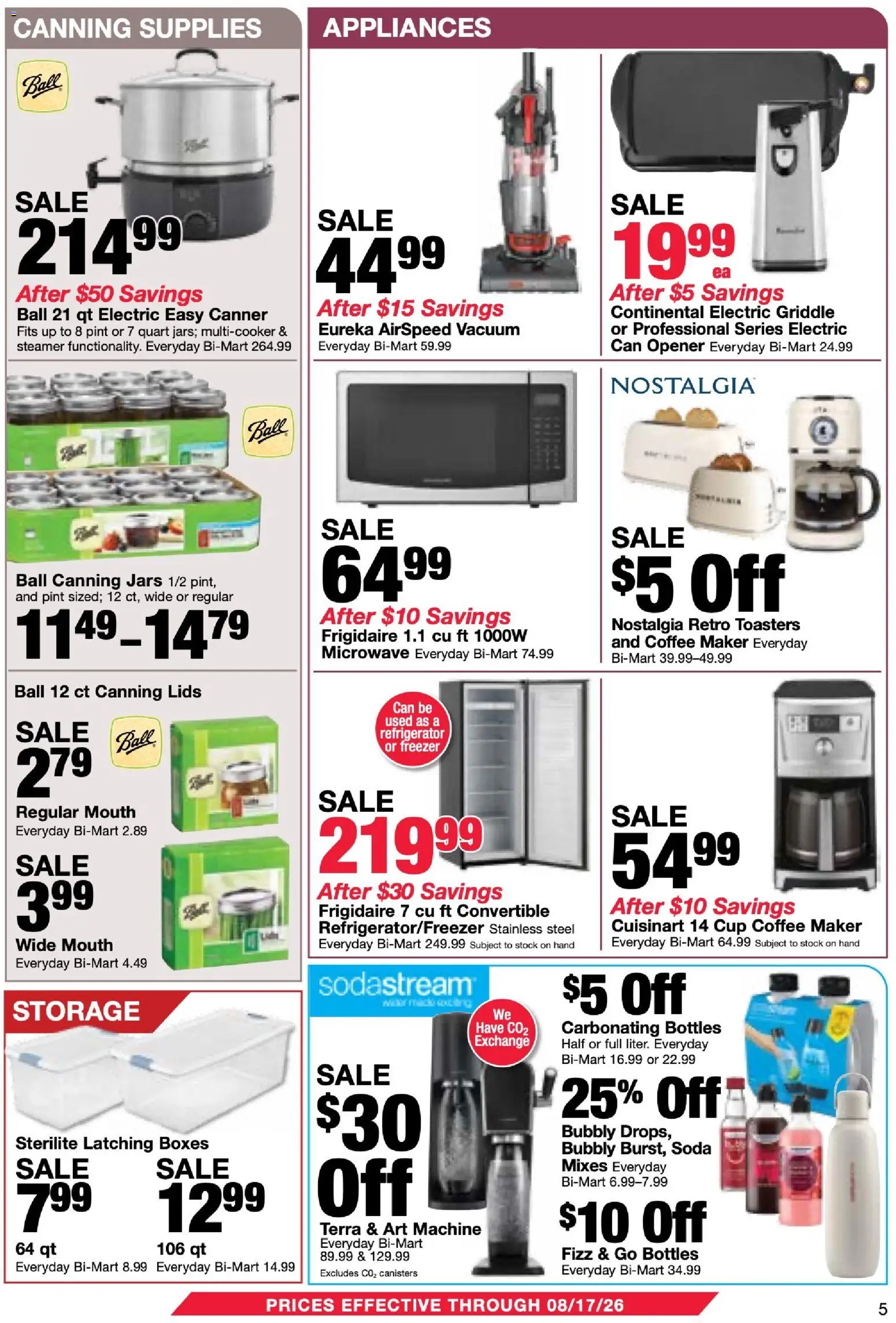 Bi-Mart Membership Savings Book - valid from 07/28/2026 | Page: 5 | Products: Opener, Griddle, Microwave, Freezer