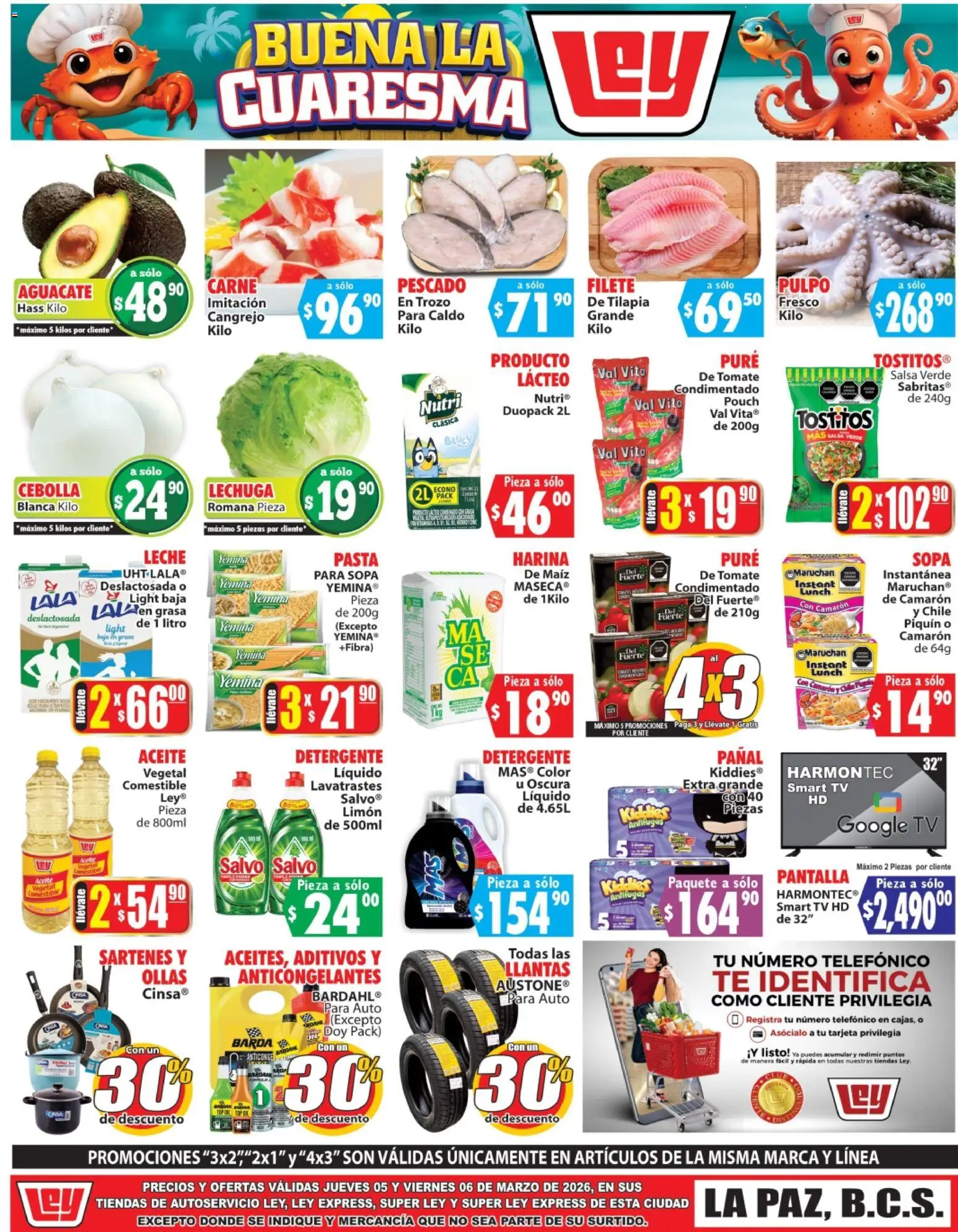 Nuevas ofertas de Casa Ley válidas en toda la República Mexicana desde el 05.03.2026. ¡Encuentra las mejores ofertas en Casa Ley folleto Autoservicio! | Página: 2 | Productos: Detergente, Tomate, Limón, Pasta