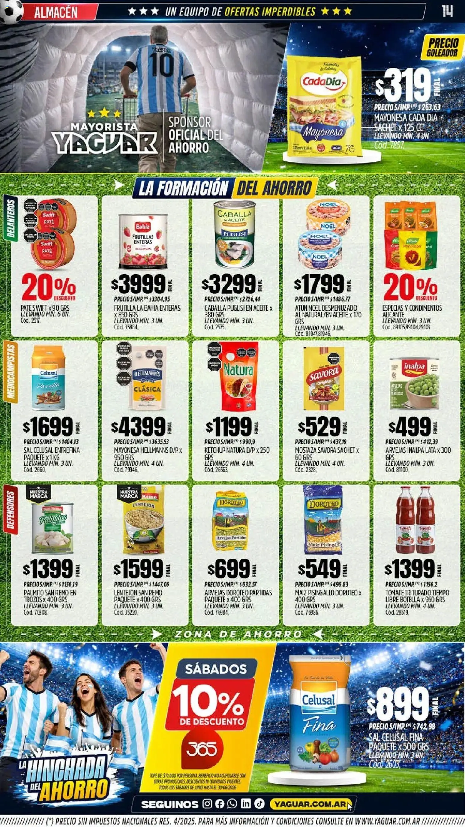 Yaguar - Oferta Semanal Mar del Plata │ válido desde el 01.06.2026 | Página: 13 | Productos: Ketchup, Sal, Palmitos, Paté