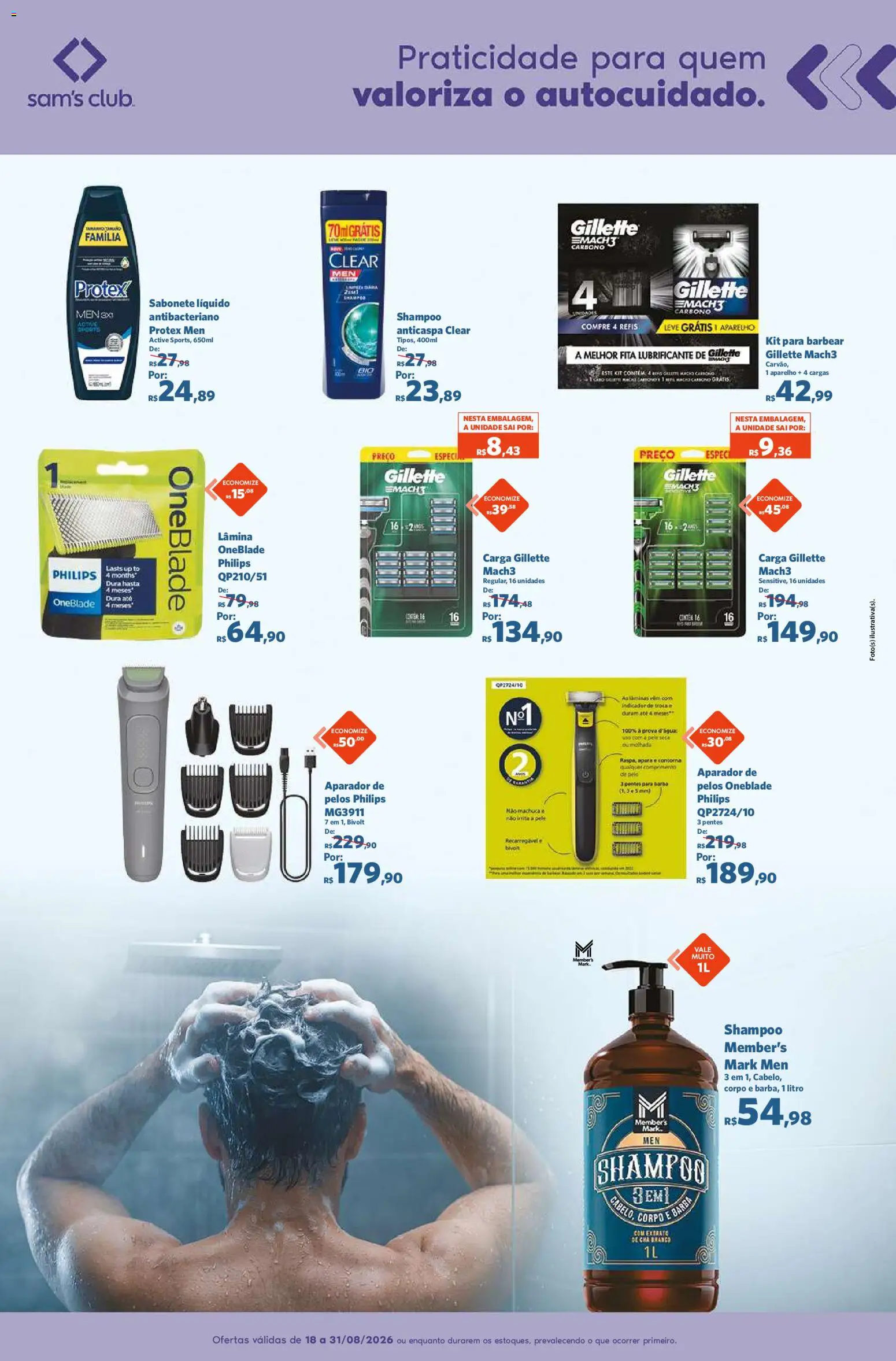 Sam's Club Folheto - válido de 18/08/2026 | Página: 11 | Produtos: Shampoo, Aparador, Sabonete, Chá branco