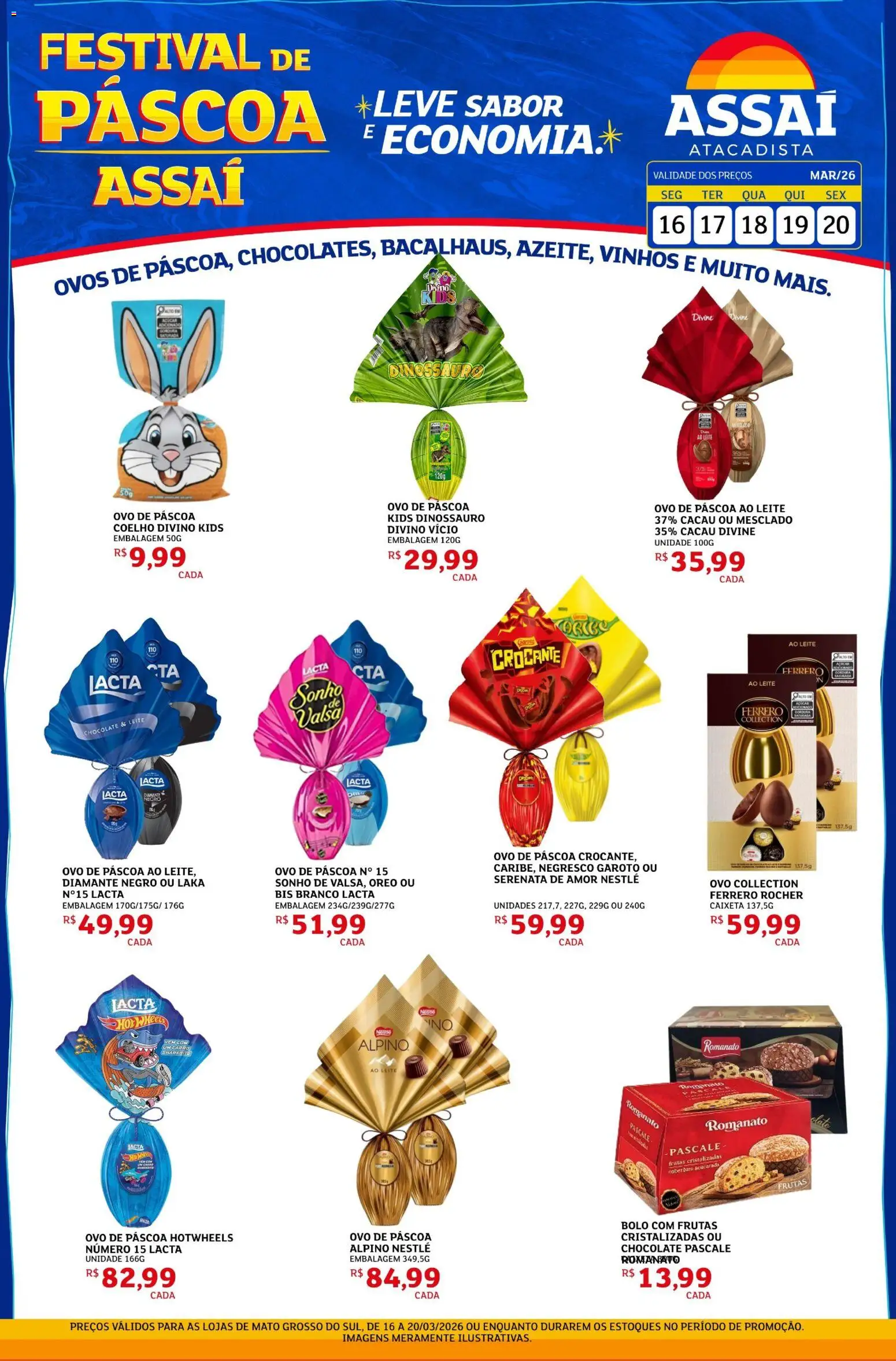Assaí Atacadista Folheto - válido de 16.03.2026 | Página: 1 | Produtos: Ovo de páscoa, Ovos, Bolo, Ferrero Rocher