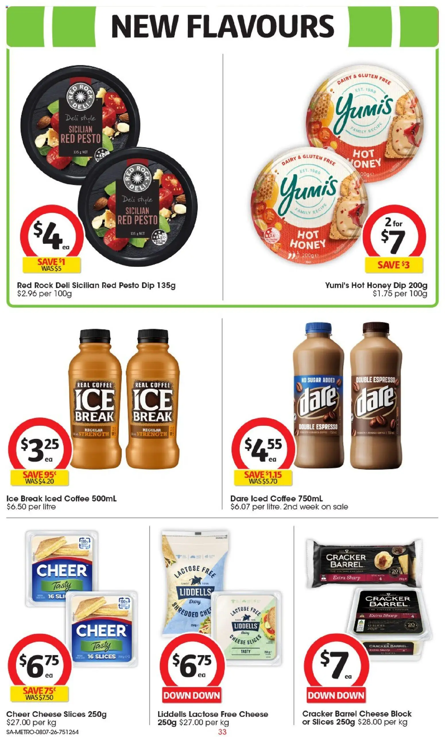 Coles catalogue - valid from 08/07/2026 | Page: 33 | Products: Dairy, Coffee, Sugar, Slicer