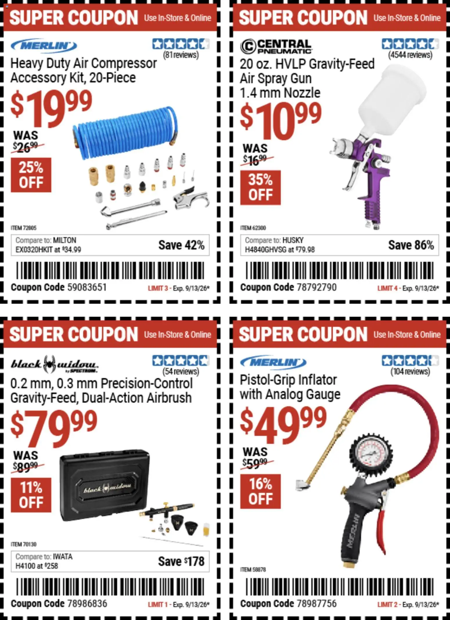 Harbor Freight Weekly Ad - valid from 08/31/2026 | Page: 9 | Products: Compressor, Pneumatic, Air compressor, Gun