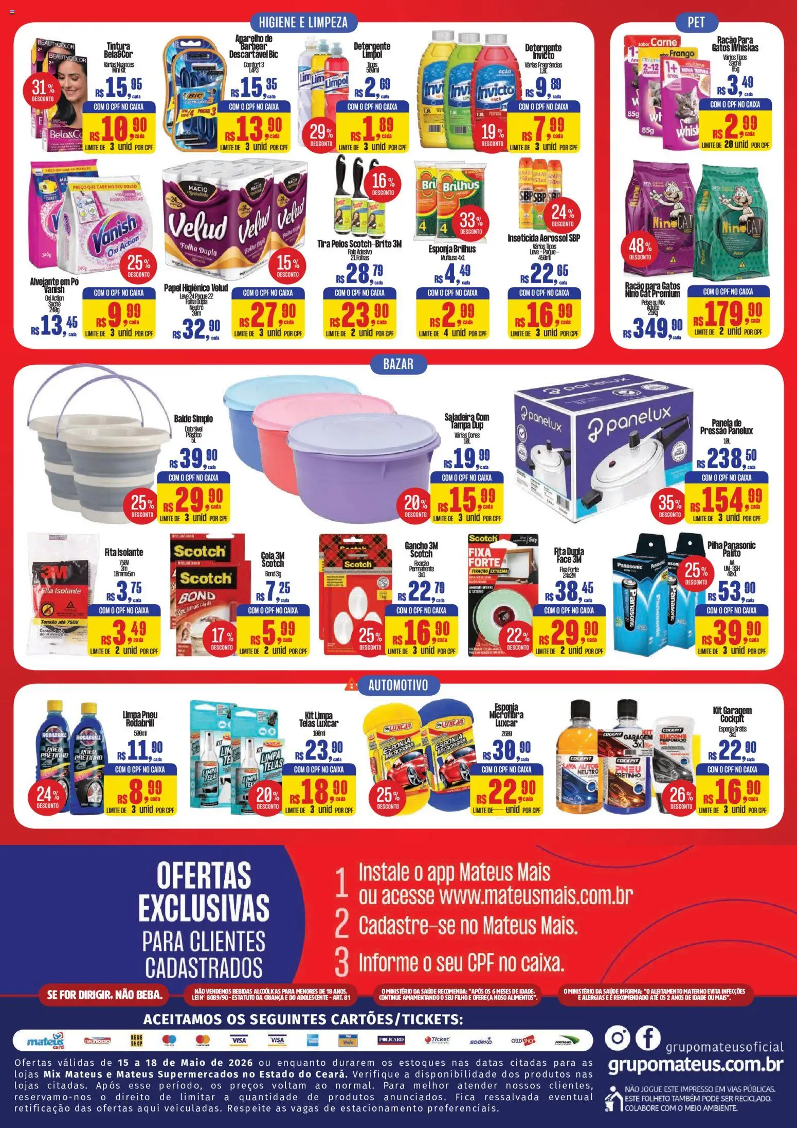 Mateus Folheto - válido de 15.05.2026 | Página: 2 | Produtos: Esponja, Cola, Carne, Vanish