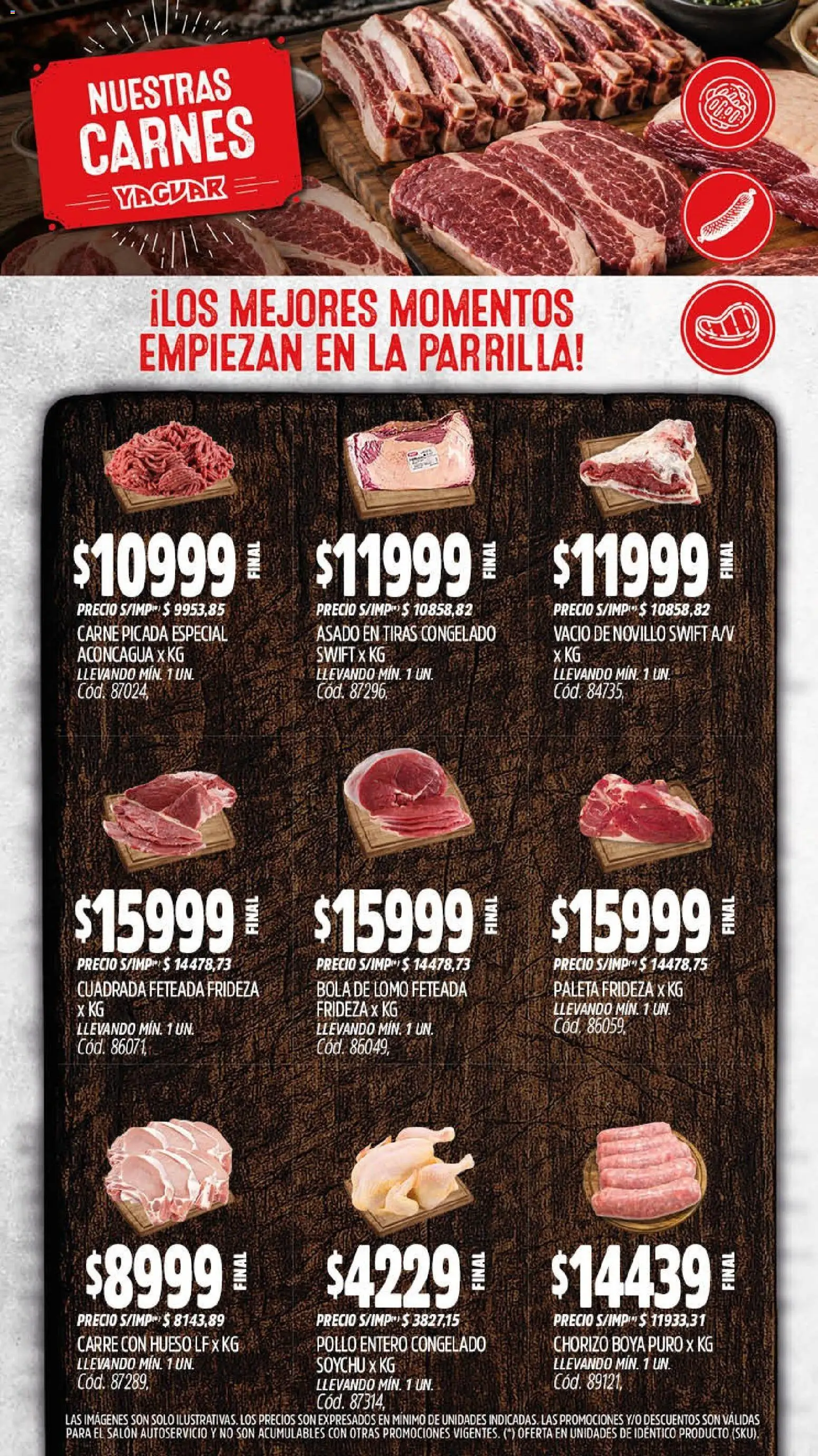 Yaguar - Oferta Semanal Jujuy │ válido desde el 14/09/2026 | Página: 7 | Productos: Pollo entero, Pollo, Chorizo, Carne picada