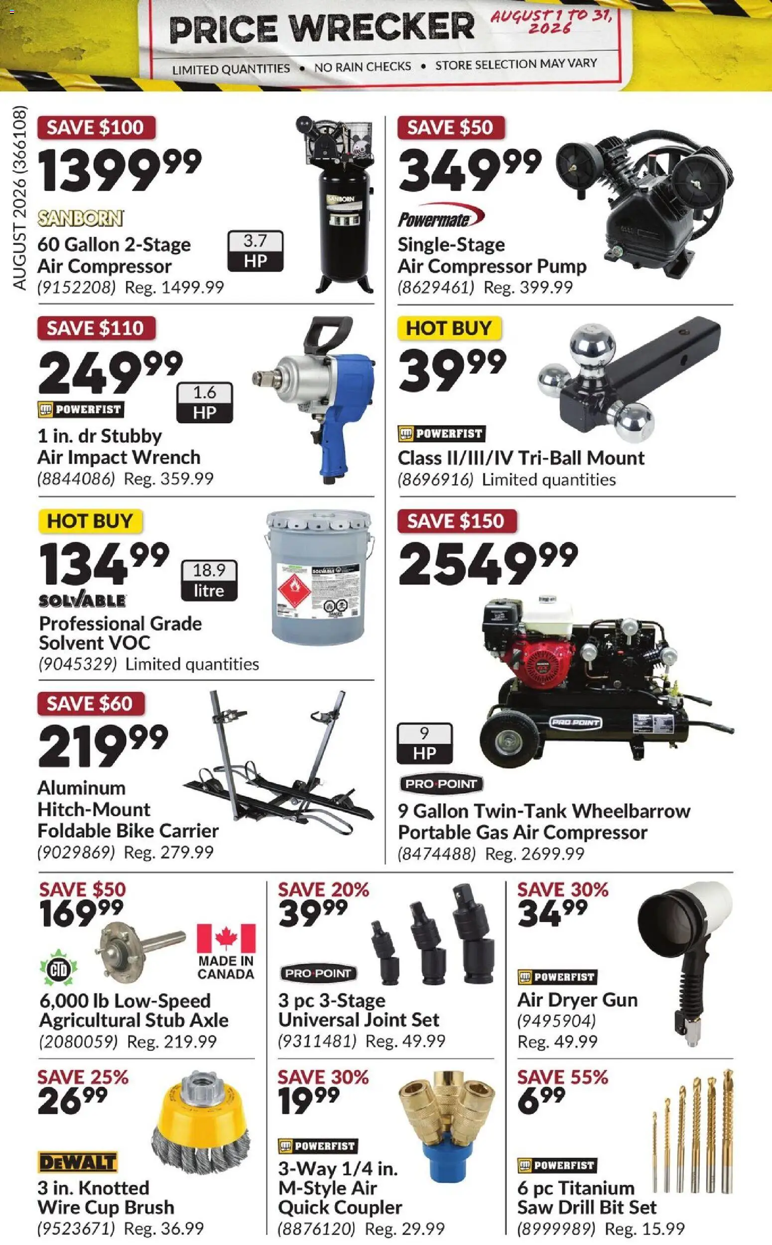 Princess Auto flyer valid from Aug 1, 2026 | Page: 2 | Products: PC, Dryer, Brush