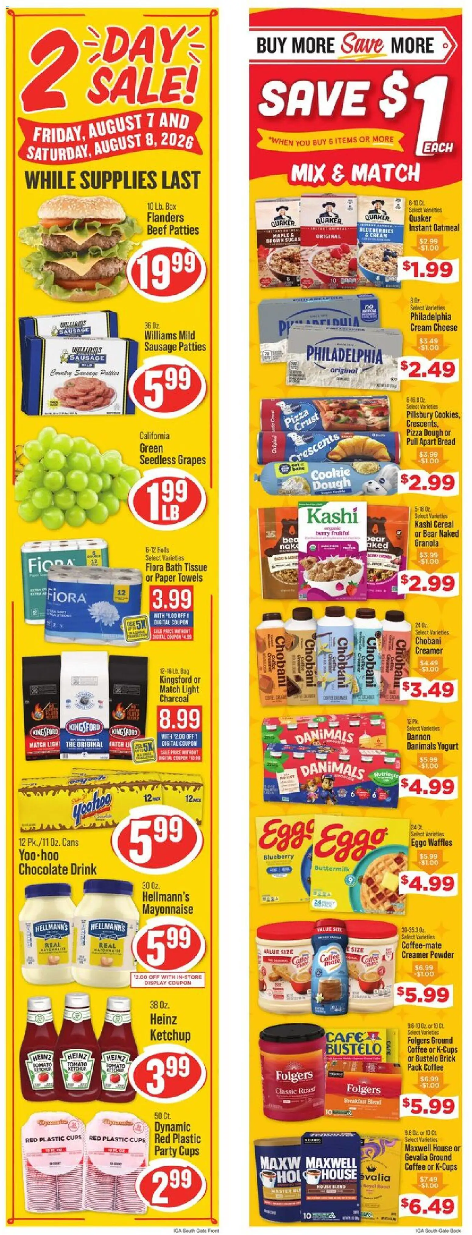 IGA Weekly Ad - valid from 08/05/2026 | Page: 2 | Products: Eggs, Chocolate, Pizza, Ketchup