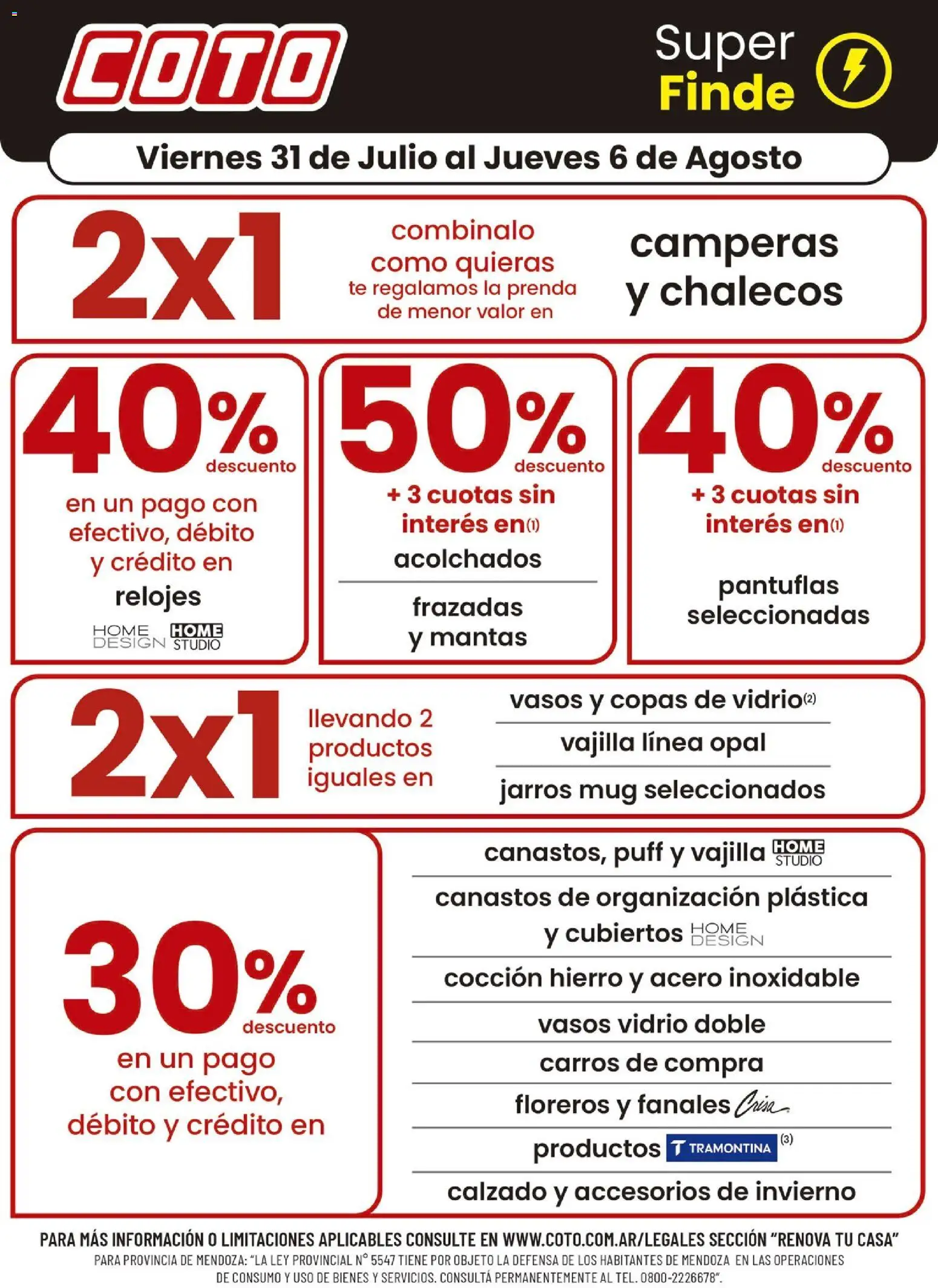 Coto - Renova Clases │ válido desde el 31/07/2026 | Página: 1 | Productos: Té, Vasos