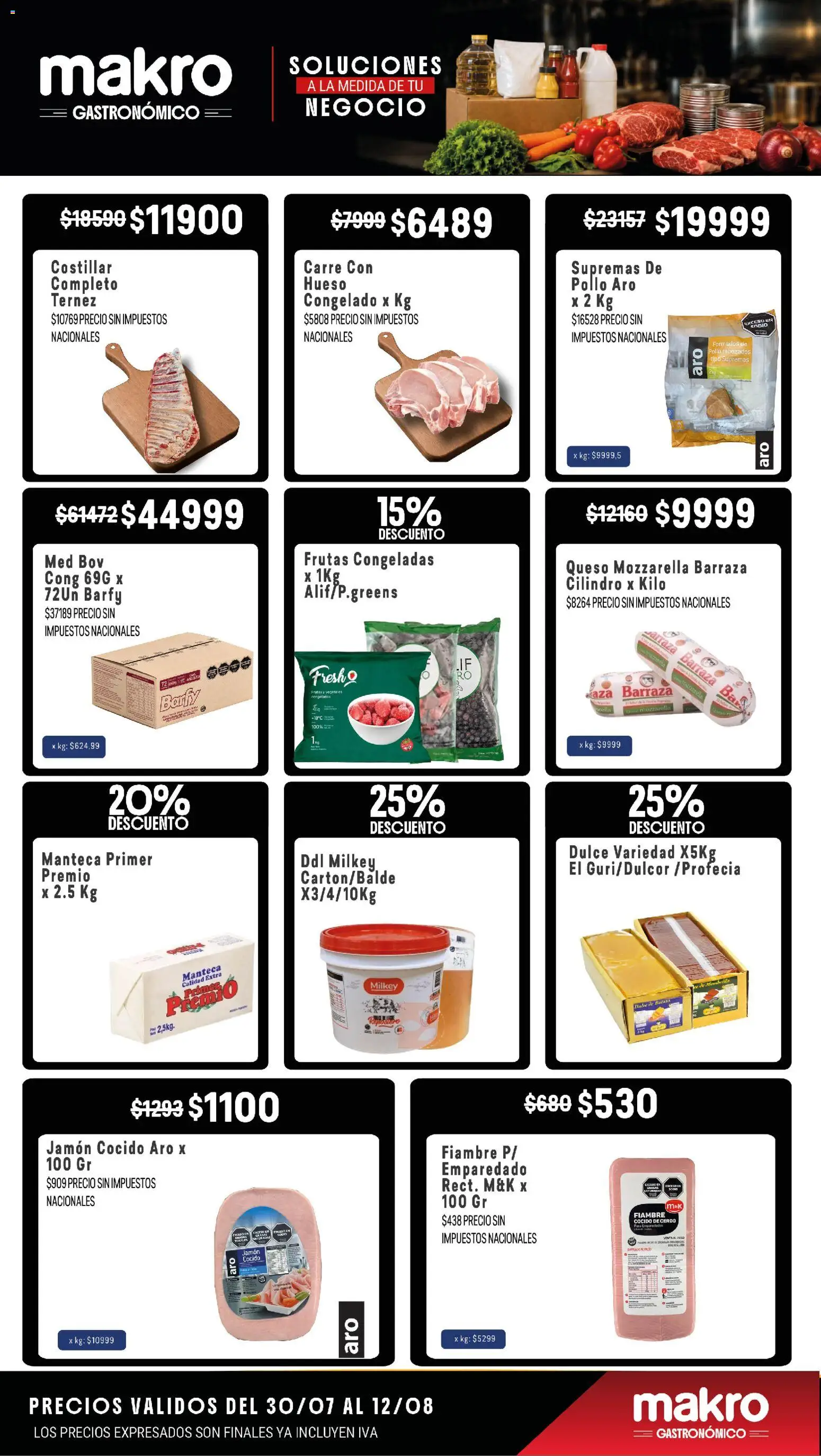 Makro Ofertas GASTRONÓMICO │ válido desde el 30/07/2026 | Página: 2 | Productos: Pollo, Jamón cocido, Batata, Cerdo