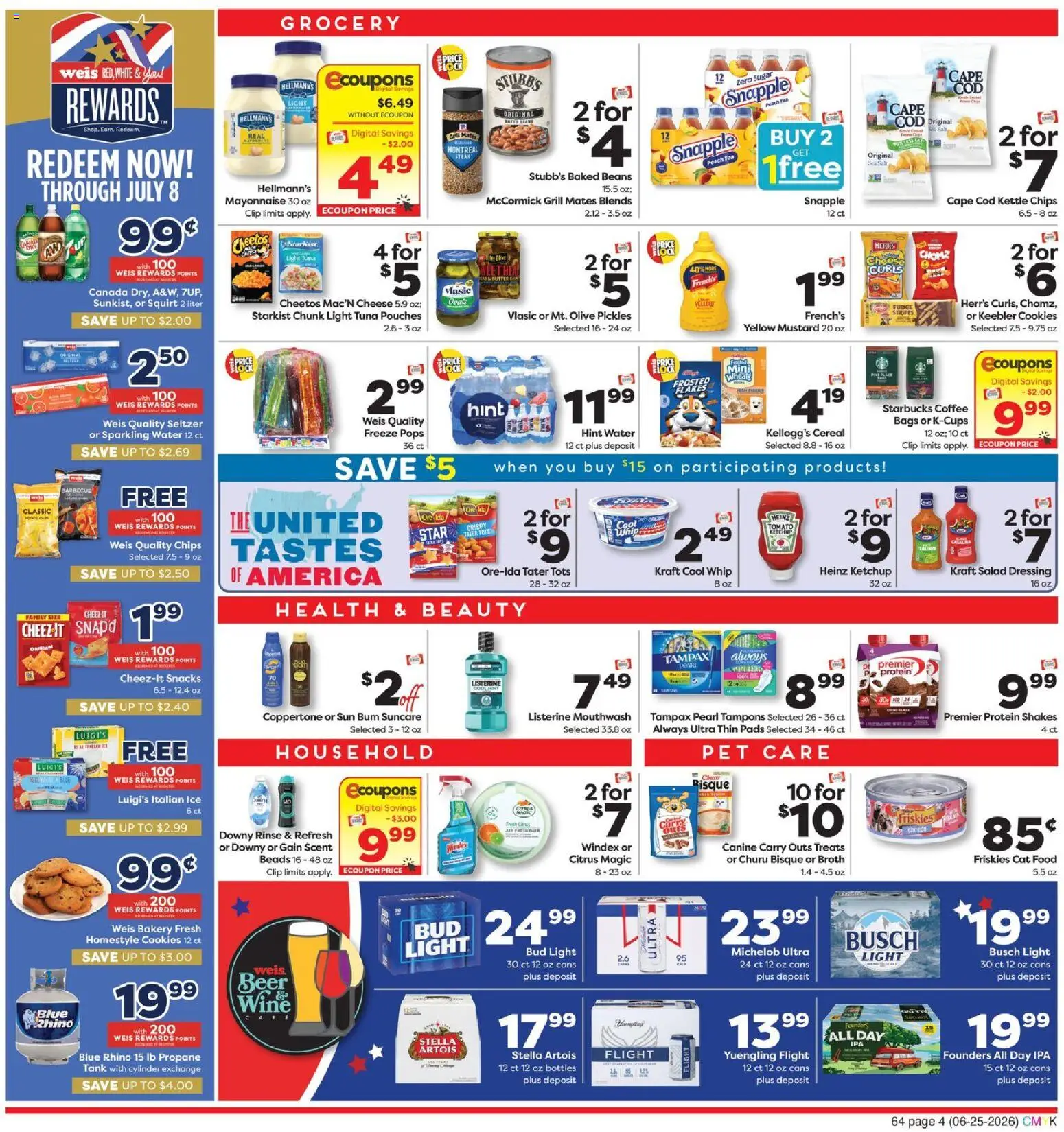 Weis Weekly Circular - NY - valid from 06/25/2026 | Page: 4 | Products: Coffee, Tampons, Salad, Kettle
