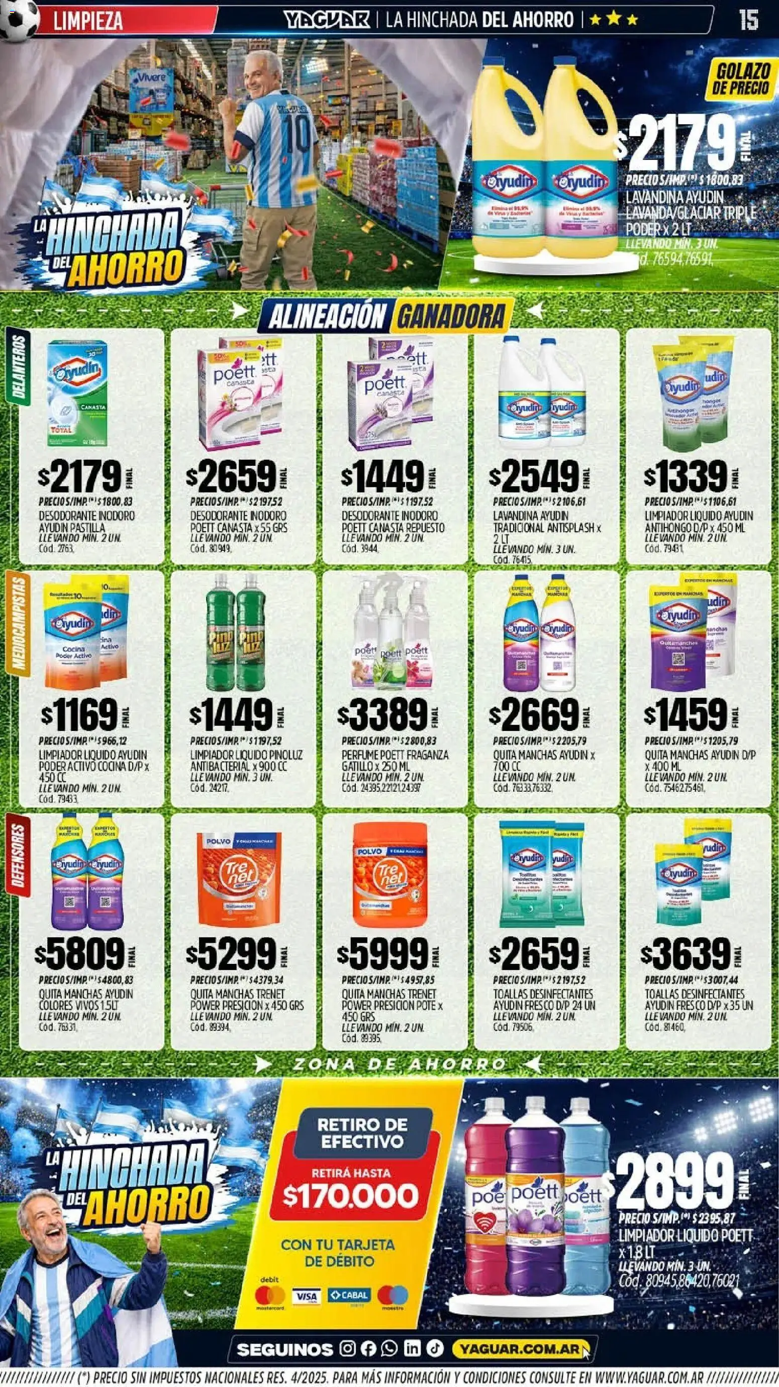 Yaguar - Oferta Semanal Parque Chacabuco │ válido desde el 15.06.2026 | Página: 15 | Productos: Inodoro, Desodorante, Limpiador, Canasta